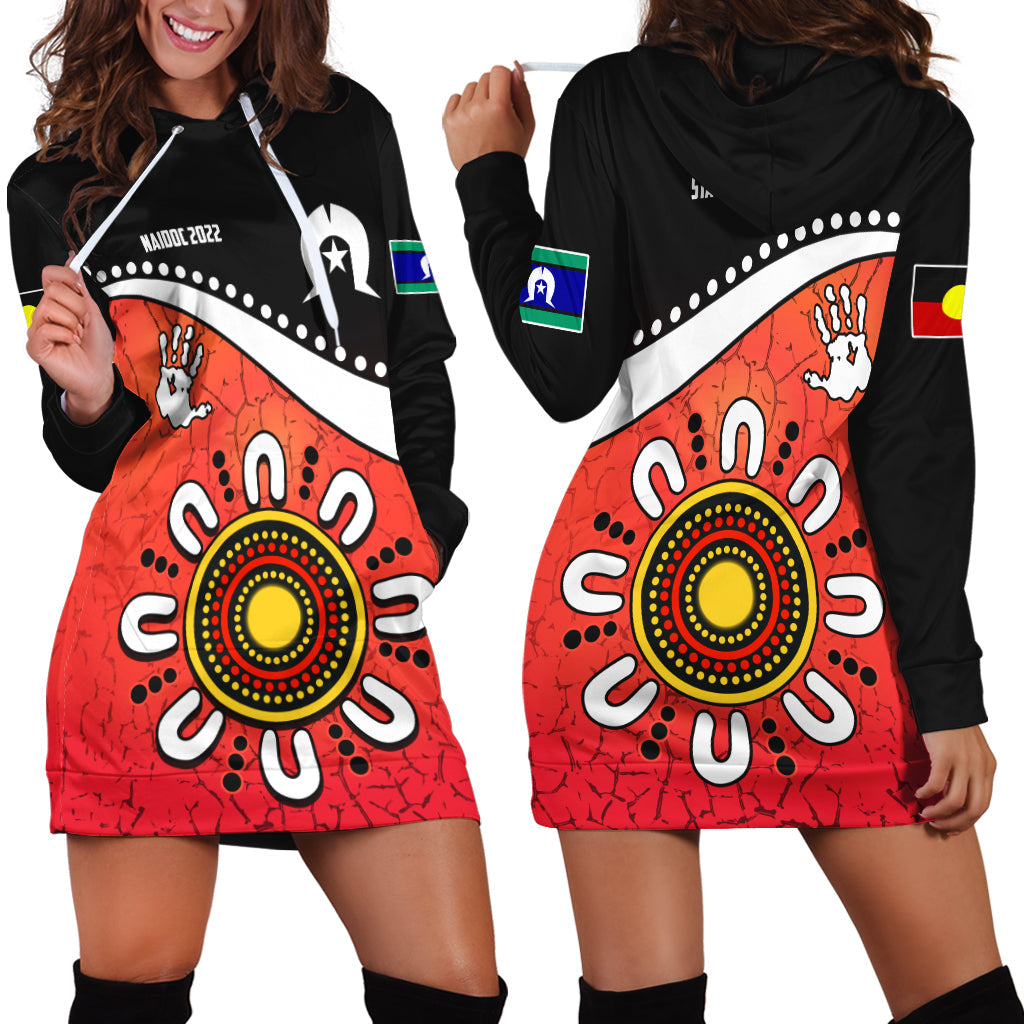 NAIDOC Week 2022 Hoodie Dress Torres Strait Islanders Version Red Aboriginal The Dhari - Vibe Hoodie Shop