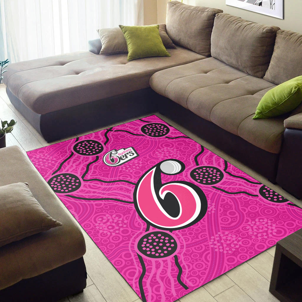 Sydney Sixers Area Rug - Aboriginal Dot Painting - - Vibe Hoodie Shop