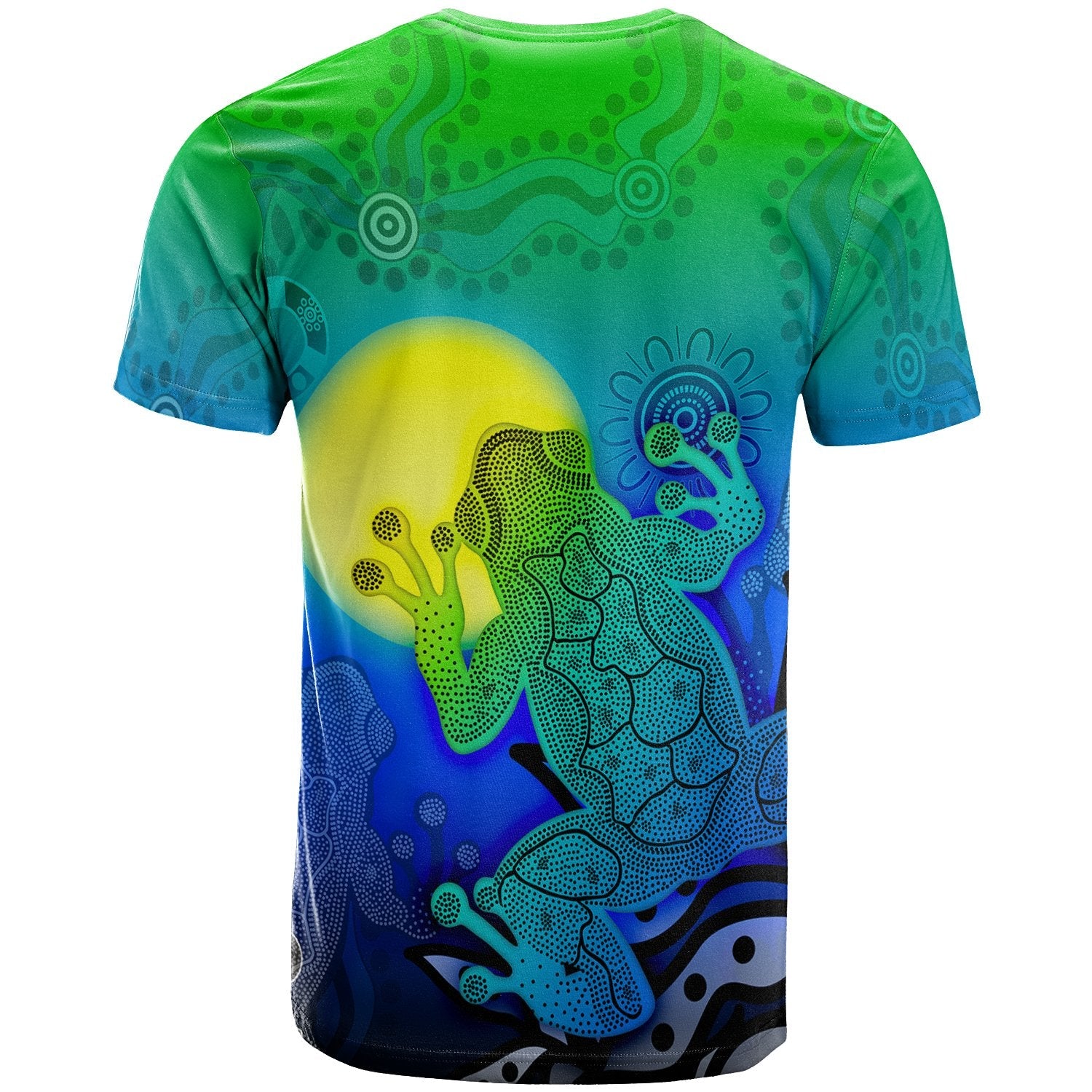 Aboriginal T shirts - Indigenous Frog (Blue) - Vibe Hoodie Shop