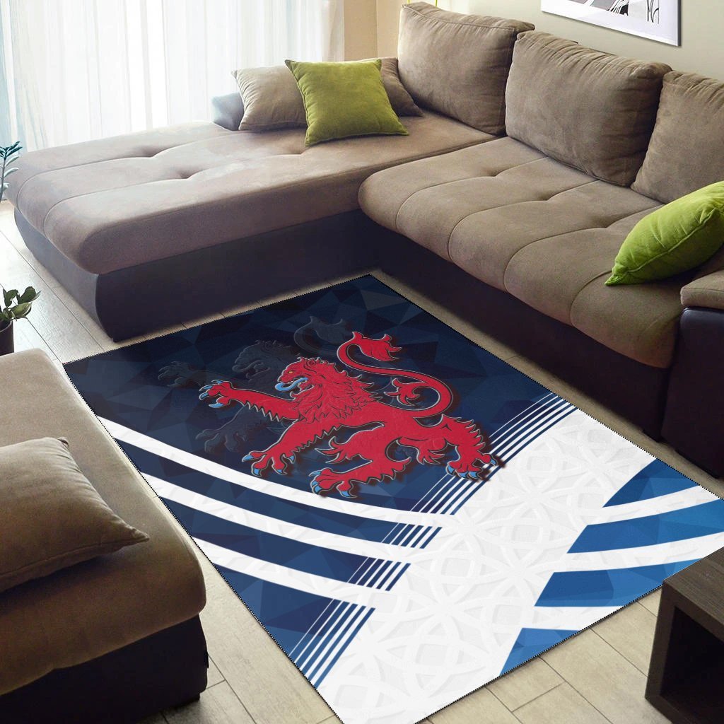 Scotland Celtic Area Rug - Scottish Flag Lion Polygon Style - Vibe Hoodie Shop