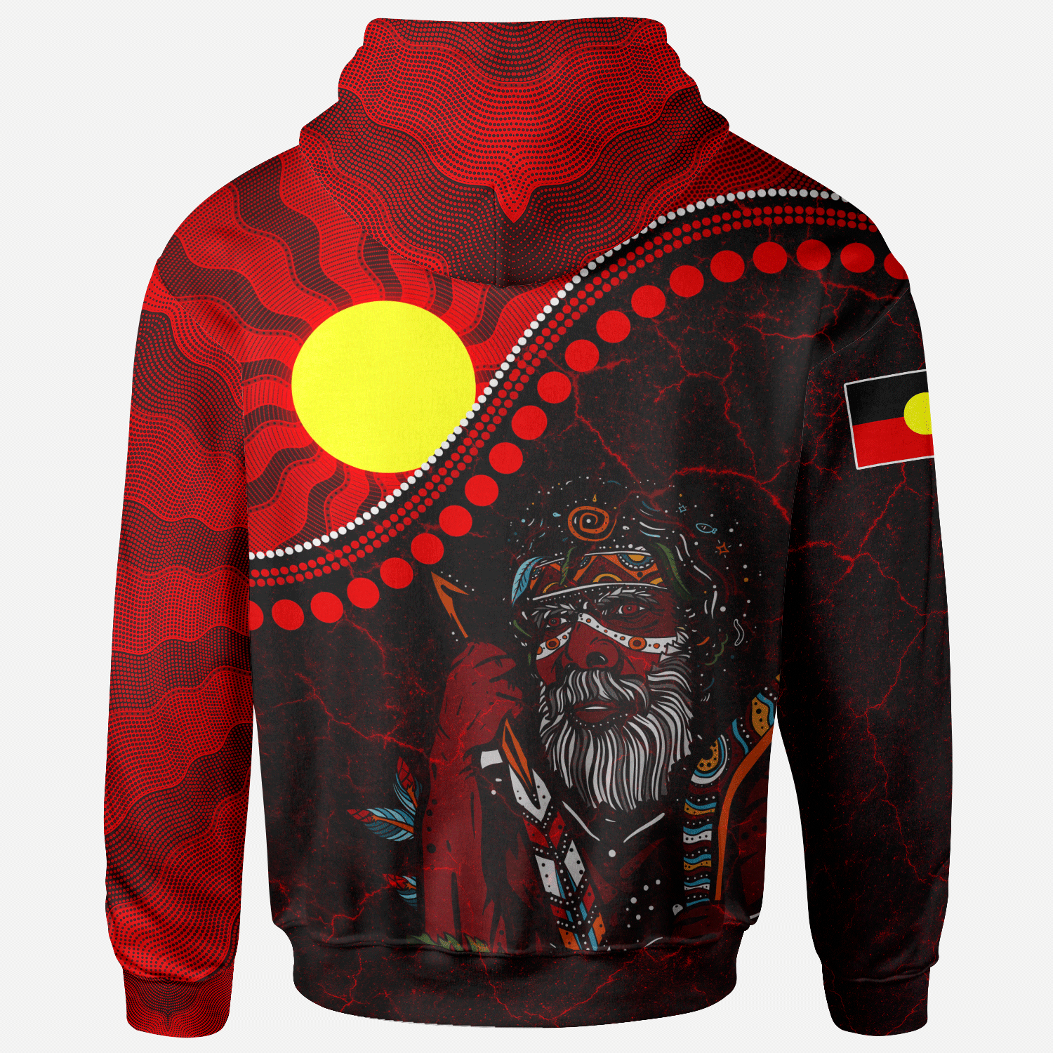 Aboriginal Zip - Up Hoodie - Indigenous People And Sun - Vibe Hoodie Shop