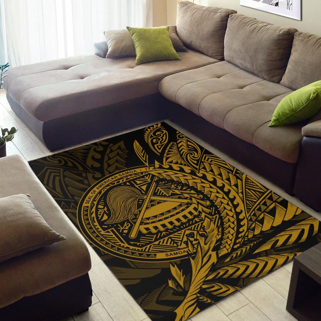 American Samoa Area Rug - Wings Style Gold Color - Vibe Hoodie Shop