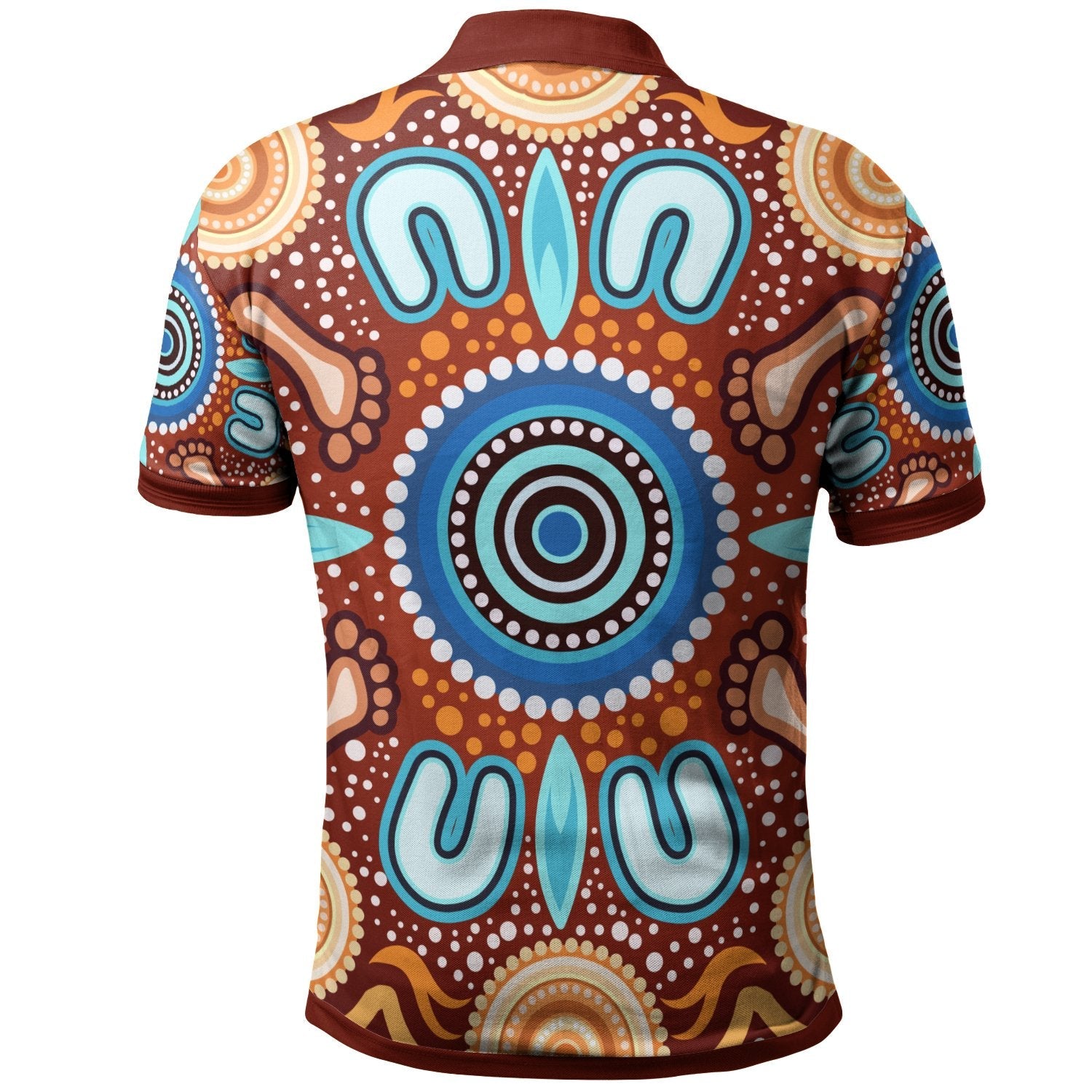 Aboriginal Polo Shirts - Indigenous Circle Dot Painting Ver02 - Vibe Hoodie Shop