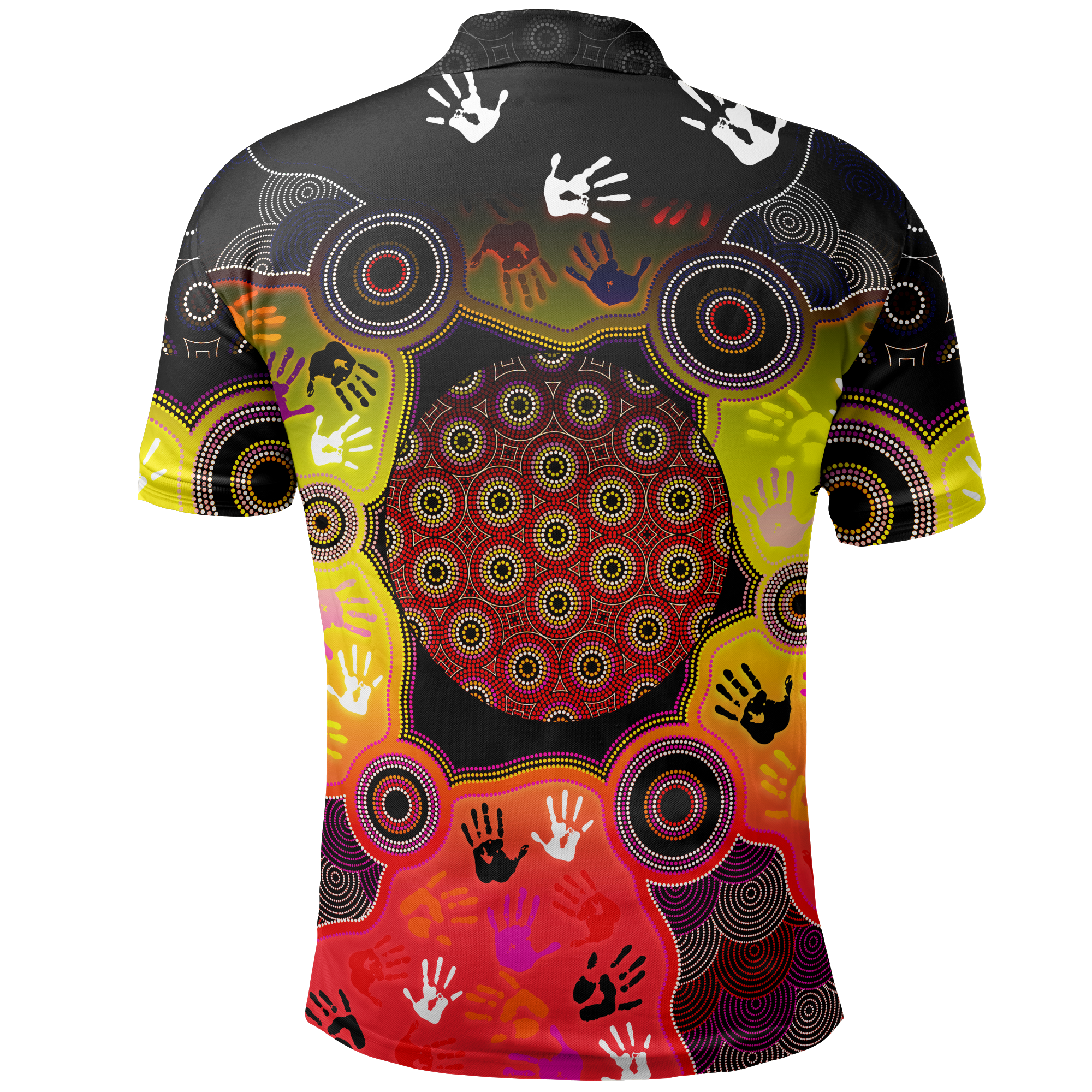 Custom Aboriginal Polo Shirts, Indigenous Circle Dot Painting Hand Art - Vibe Hoodie Shop