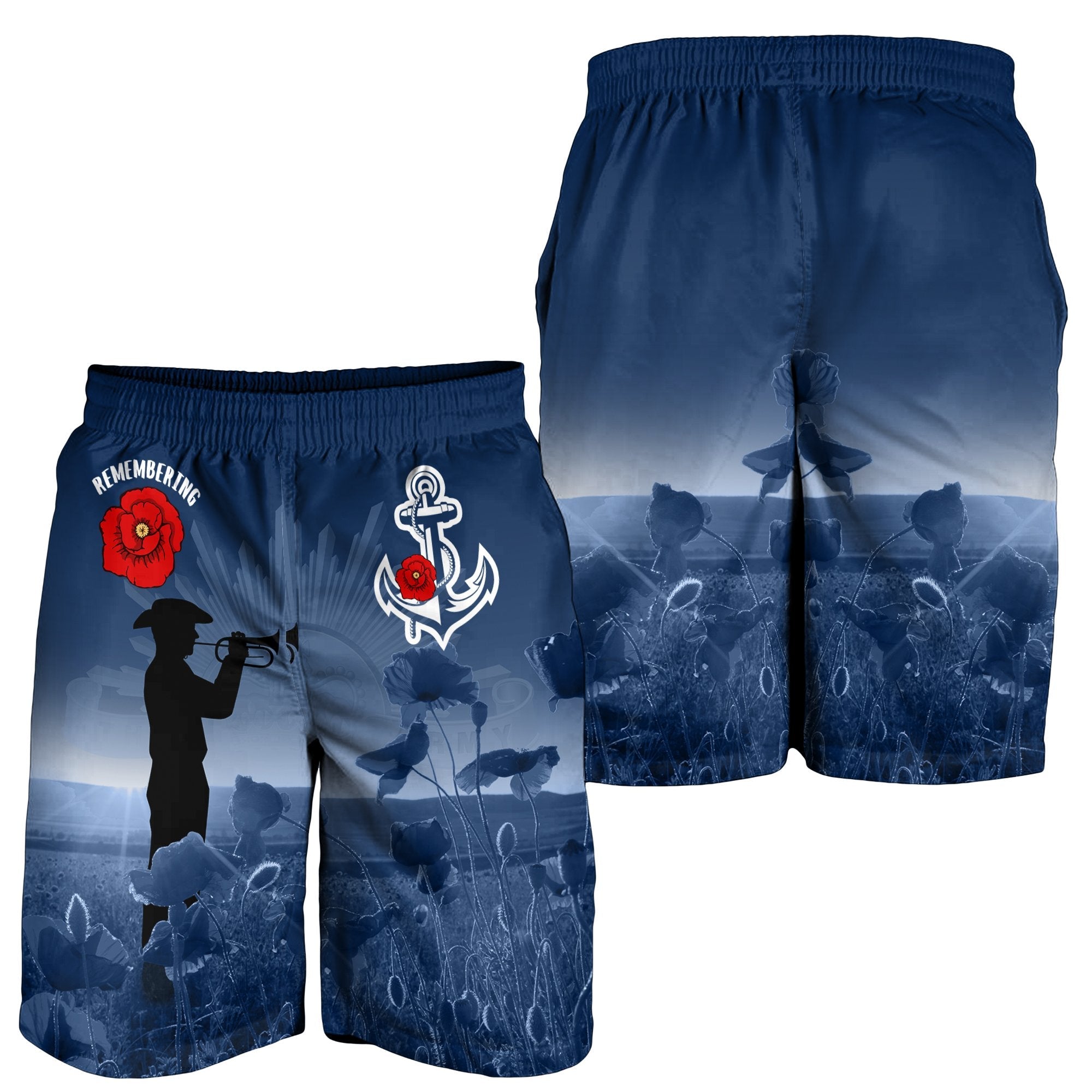 Australia Navy ANZAC Men's Shorts - Remembering Our Heroes - Vibe Hoodie Shop