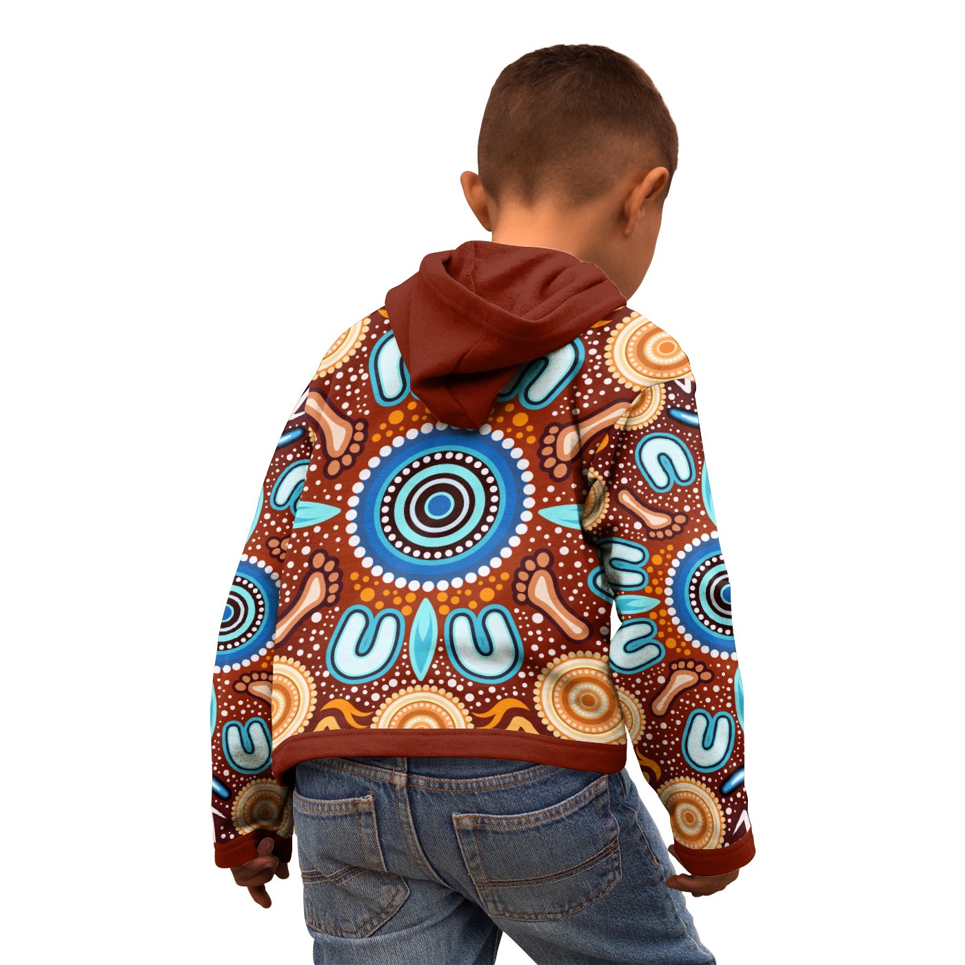 Aboriginal Hoodie Kids - Indigenous Circle Dot Painting Ver02 - Vibe Hoodie Shop