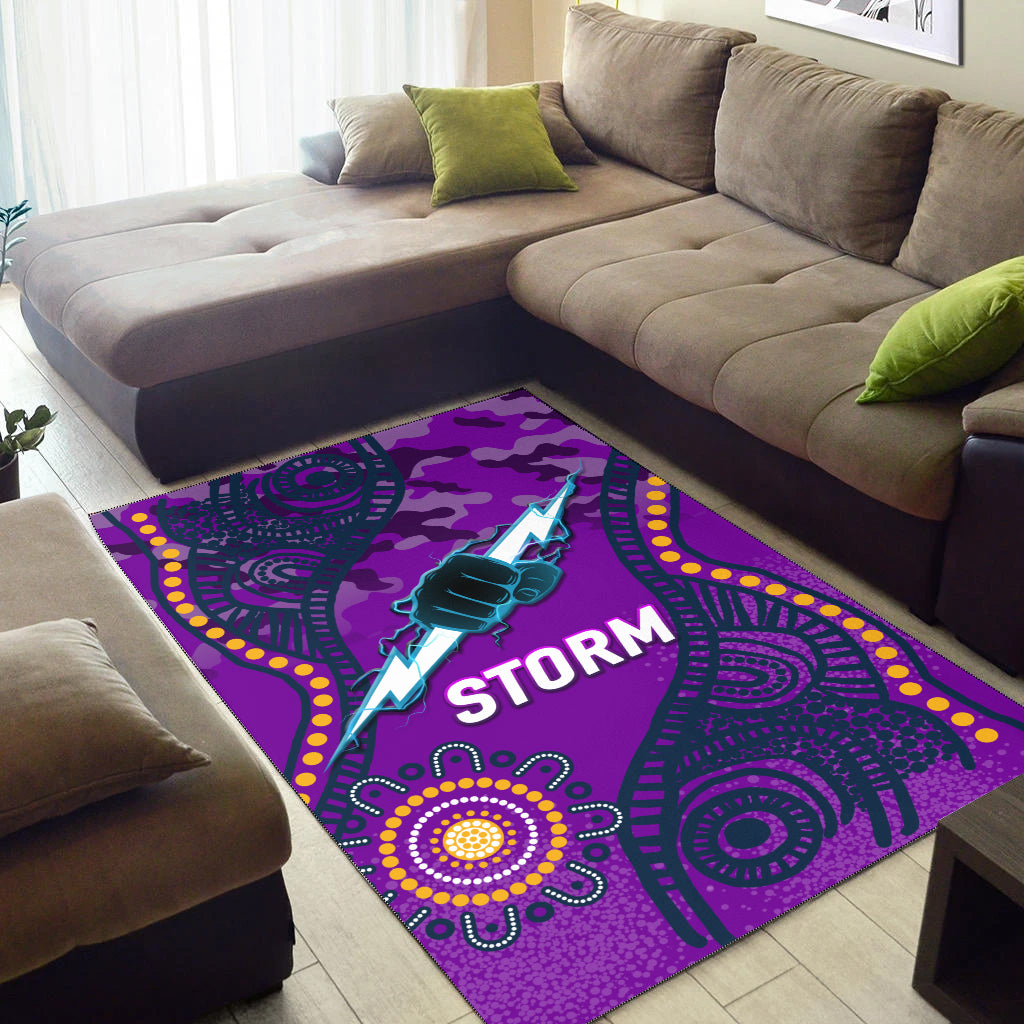 Storm Rugby ANZAC Day Camouflage Indigenous Art Area Rug - - Vibe Hoodie Shop