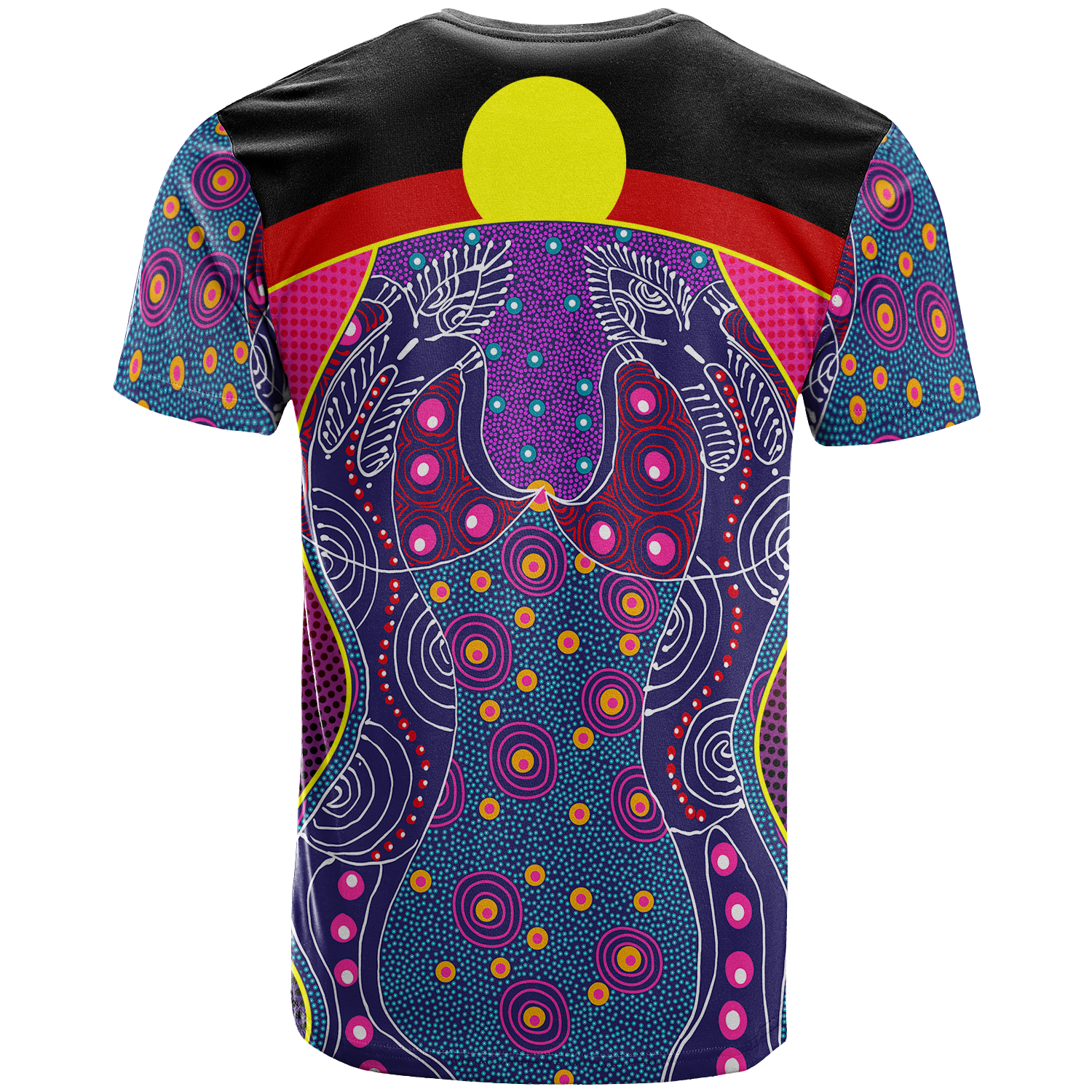 T shirt - Aboriginal Sublimation Dot Pattern Style (Violet) - Vibe Hoodie Shop