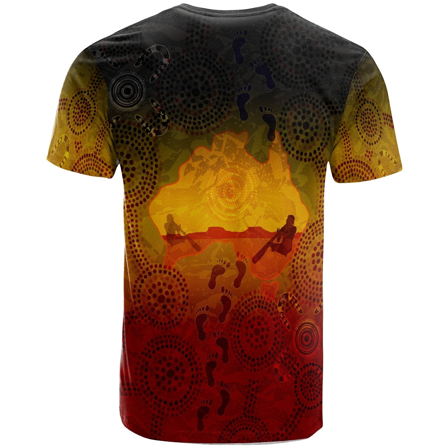 Custom Aboriginal T shirts, Australian Map with Indigenous Color - Vibe Hoodie Shop