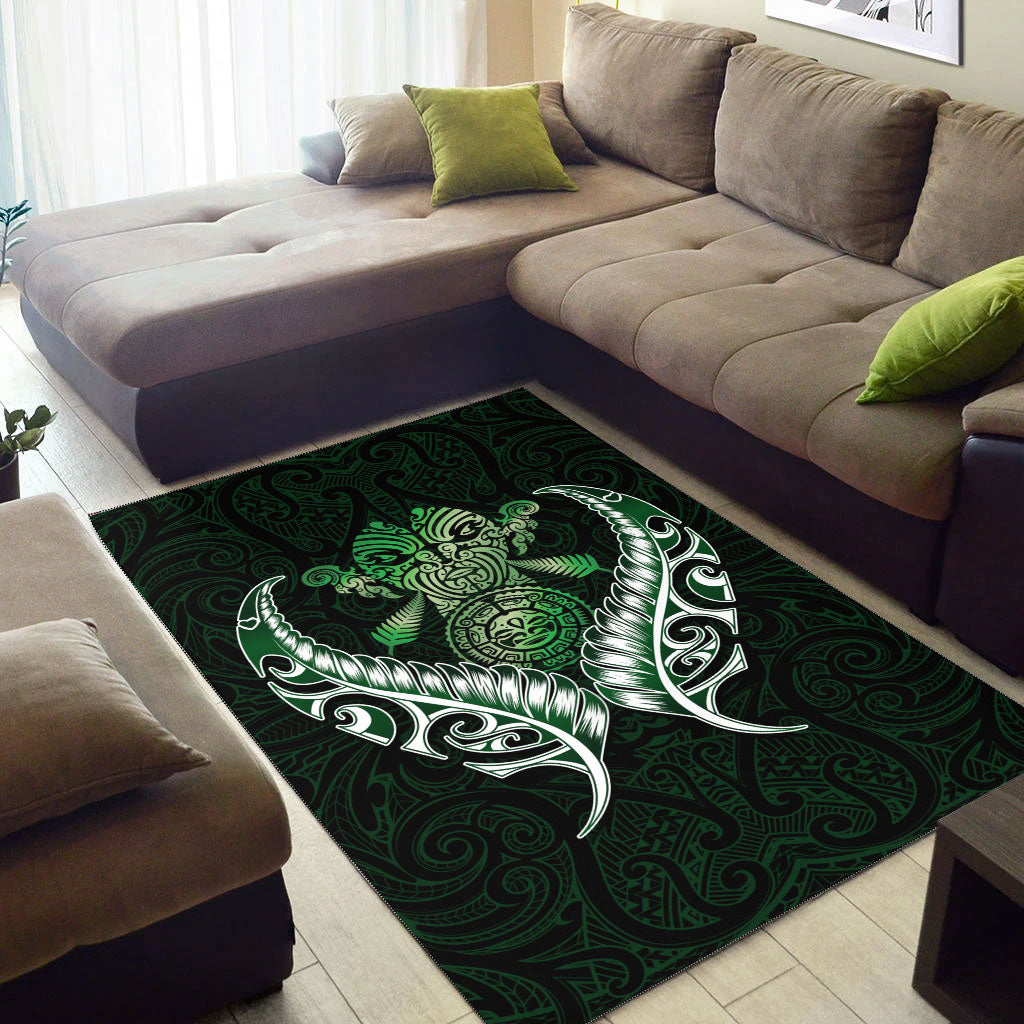 New Zealand Silver Fern Area Rug Green - - Vibe Hoodie Shop