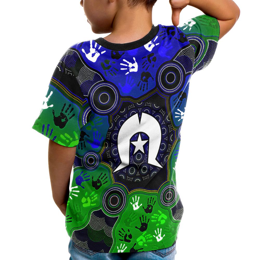 Aboriginal T shirt Kids - Torres Strait Symbol With Indigenous Patterns - Vibe Hoodie Shop