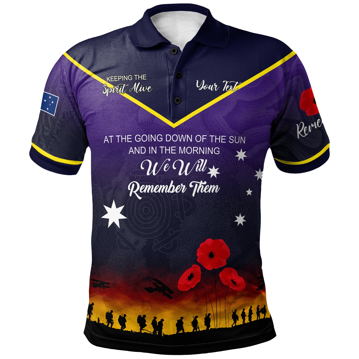 Australia Melbourne Anzac Custom Polo Shirt - Keeping the Spirit Alive Polo Shirt - Vibe Hoodie Shop