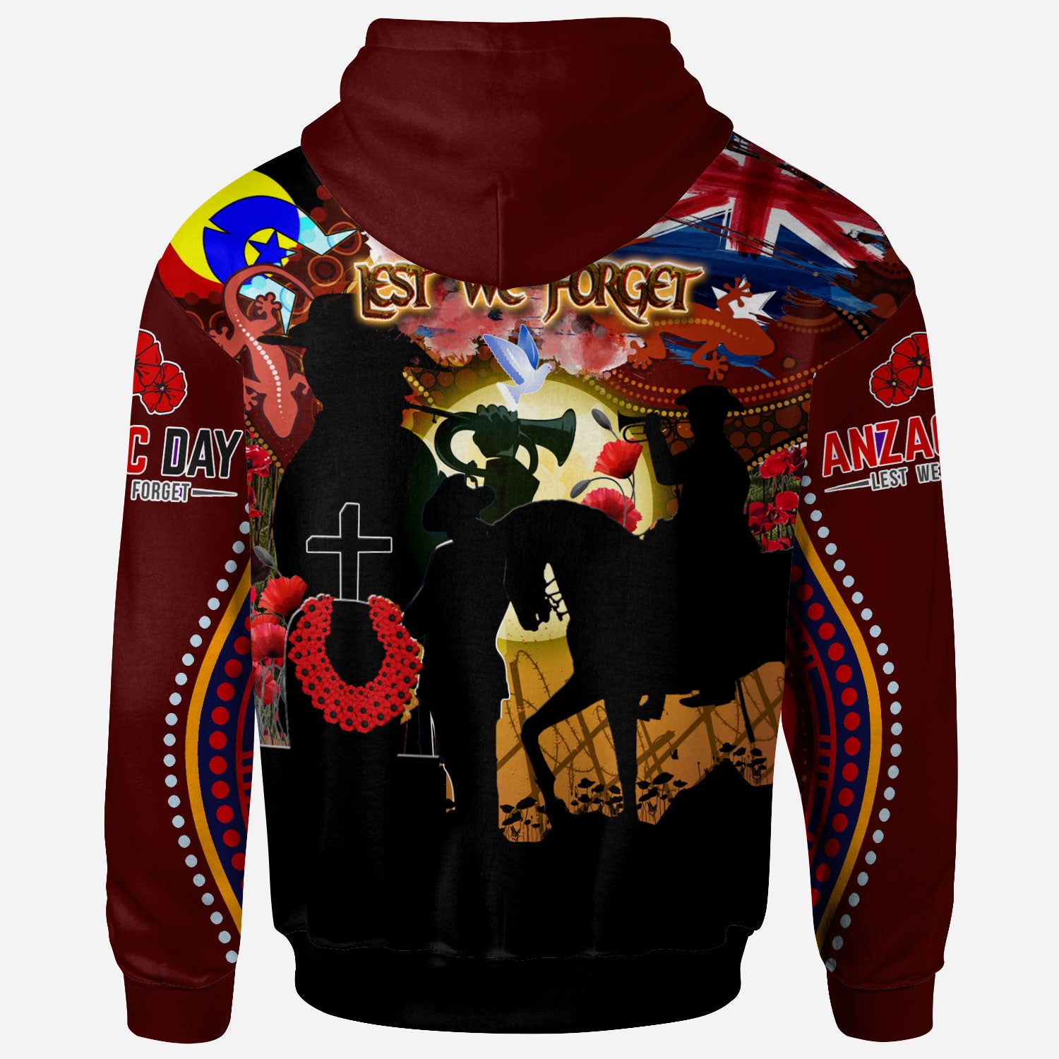 Australia Anzac Day Brown Hoodie - Custom The Indigenous Culture Commemorative Hoodie - Vibe Hoodie Shop