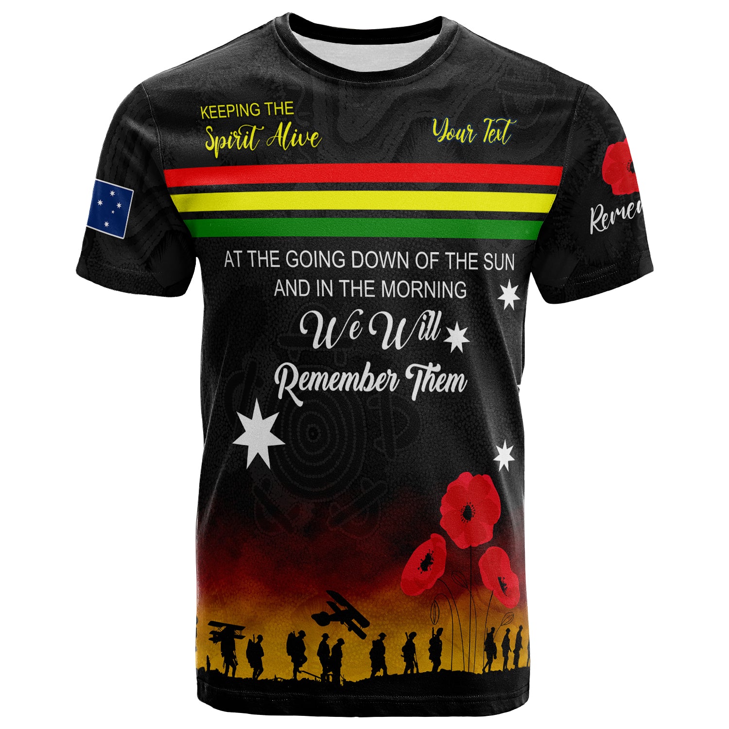 Australia Penrith Anzac Custom T-shirt - Keeping the Spirit Alive T-shirt - Vibe Hoodie Shop