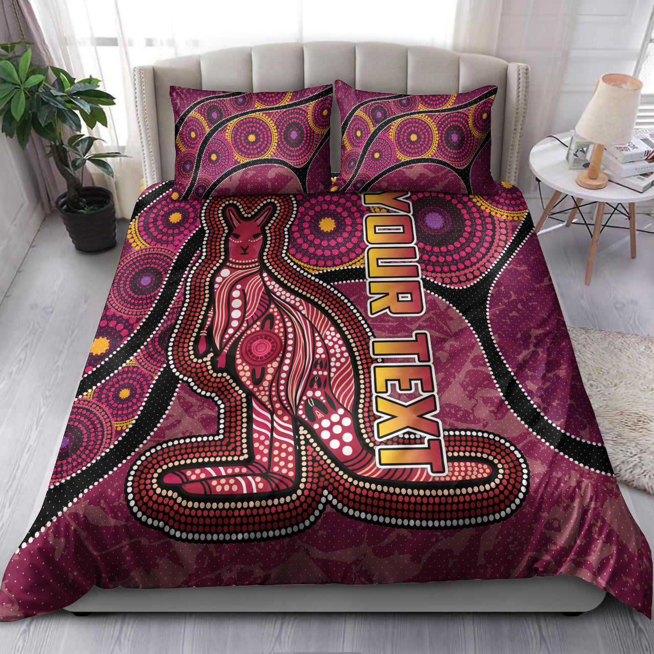 Maroons Rugby Bedding Set - Custom Maroons Kangaroo Bedding Set RLT13 - Vibe Hoodie Shop