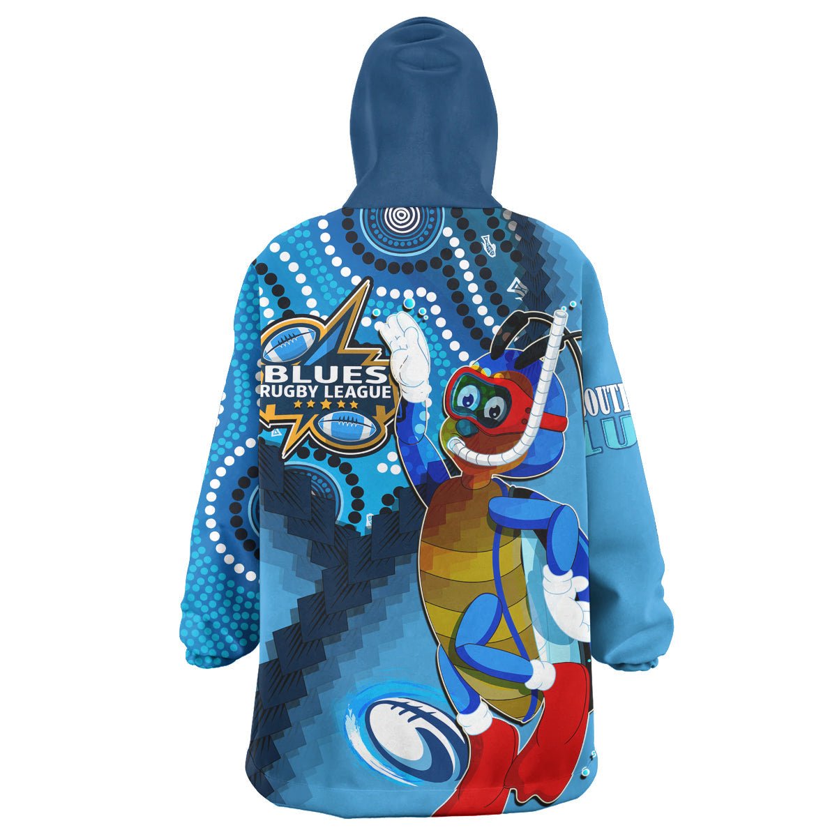 New South Wales Rugby League Team Snug Hoodie - Custom New South Wales Blues Dreaming Cockroaches State Of Origin Aboriginal Wearable Blanket Hoodie RLT14 - Vibe Hoodie Shop