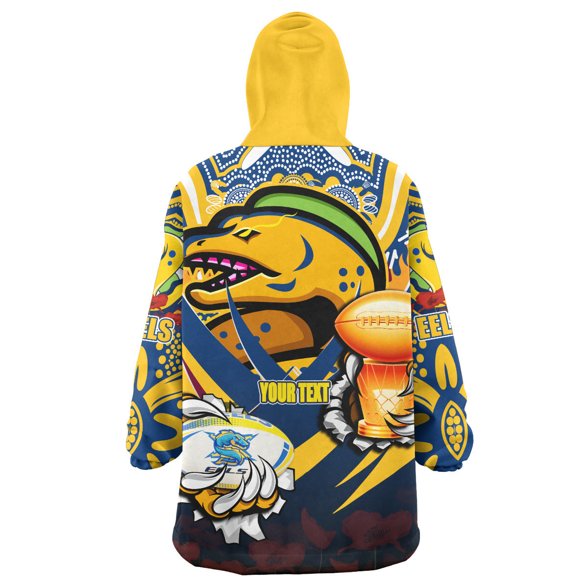Eels Premierships Rugby Snug Hoodie - Custom "Go Para Army Eels" Champion Claw Scratch Aboriginal Culture Wearable Blanket Hoodie - Vibe Hoodie Shop