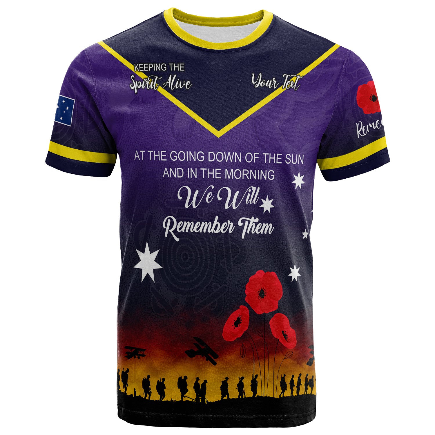 Australia Melbourne Anzac Custom T-shirt - Keeping the Spirit Alive T-shirt - Vibe Hoodie Shop