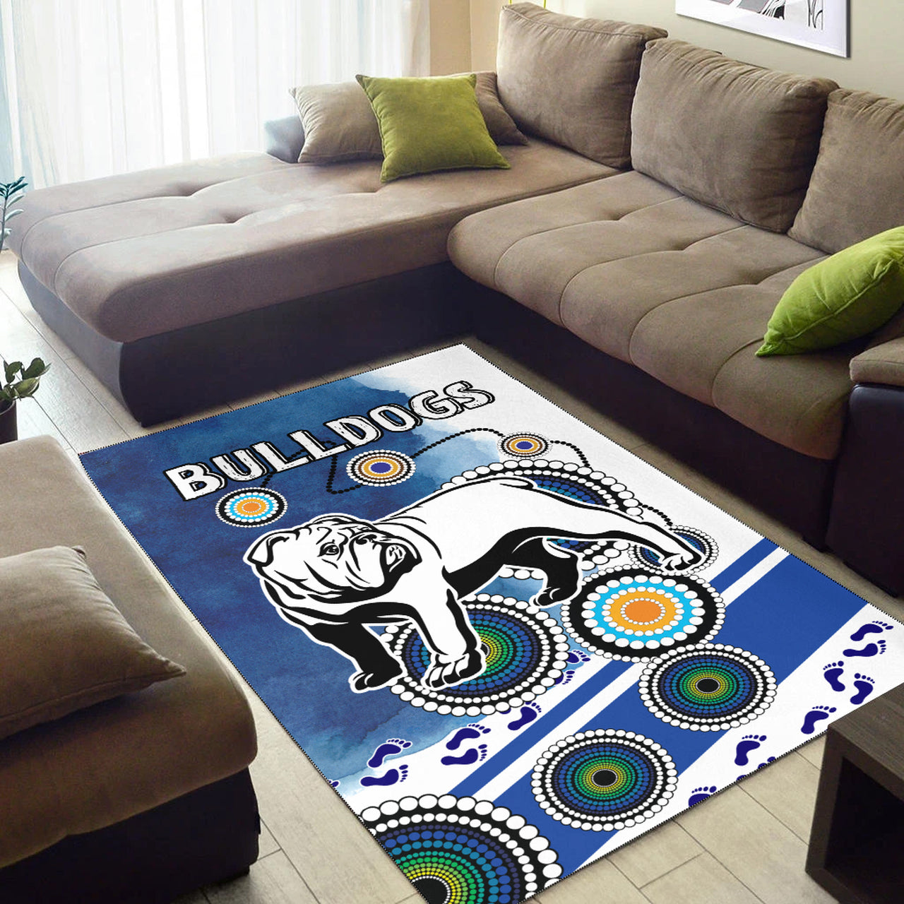 Bulldogs Rugby Area Rug - Custom Indigenous Bulldogs Area Rug RLT13 - Vibe Hoodie Shop