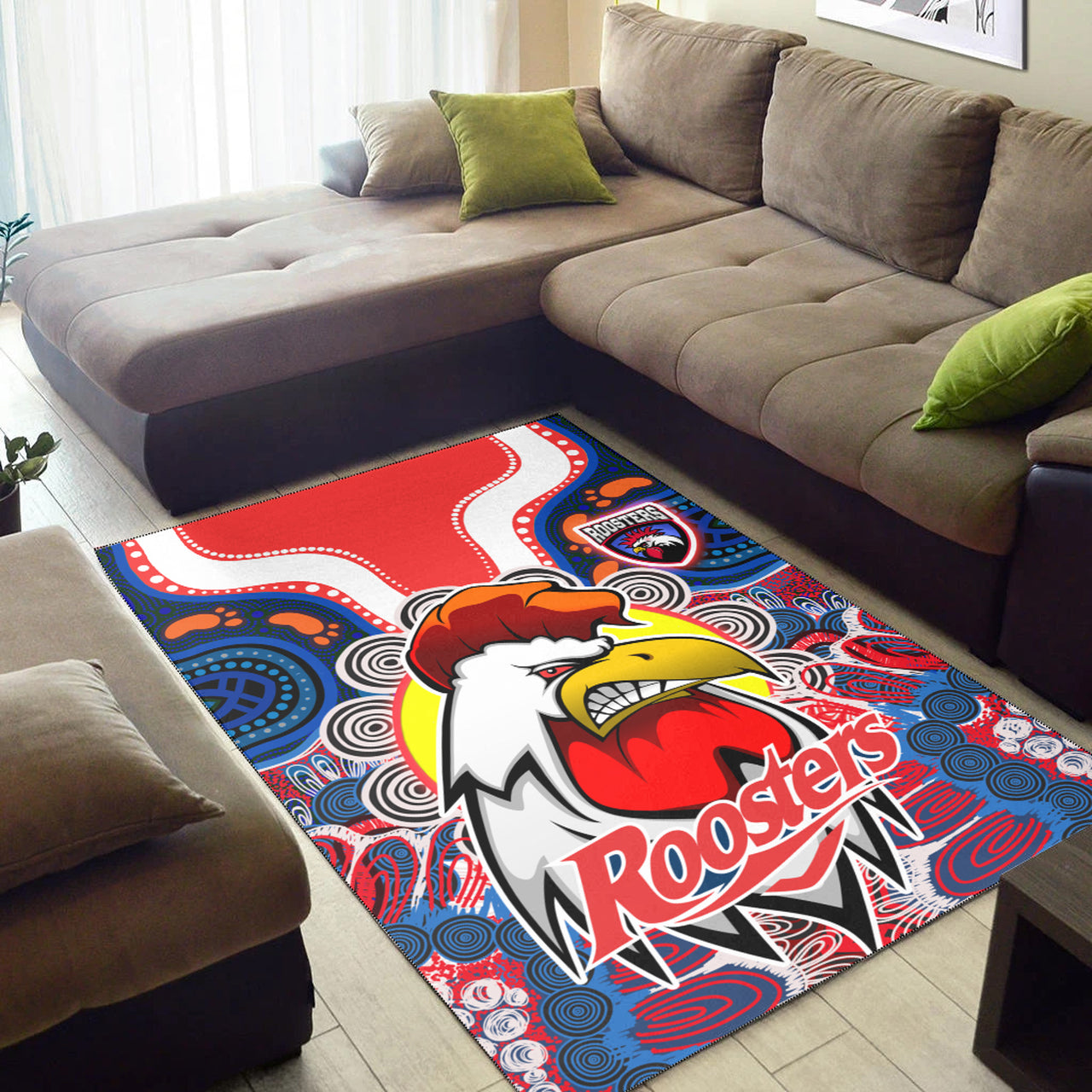 Roosters Indigenous Rugby Area Rug - Protection Under the Sun RLT13 - Vibe Hoodie Shop