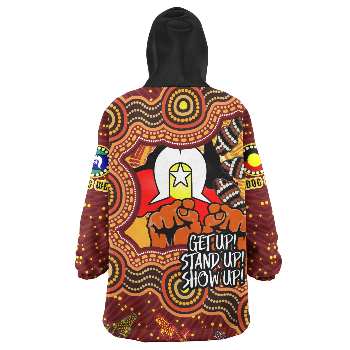 Australia NAIDOC Week 2023 Wearable Blanket Hoodie - Aussie Naidoc Boy With Animals In Aboriginal Inspired And Torres Strait Islander Culture Wearable Blanket Hoodie - Vibe Hoodie Shop