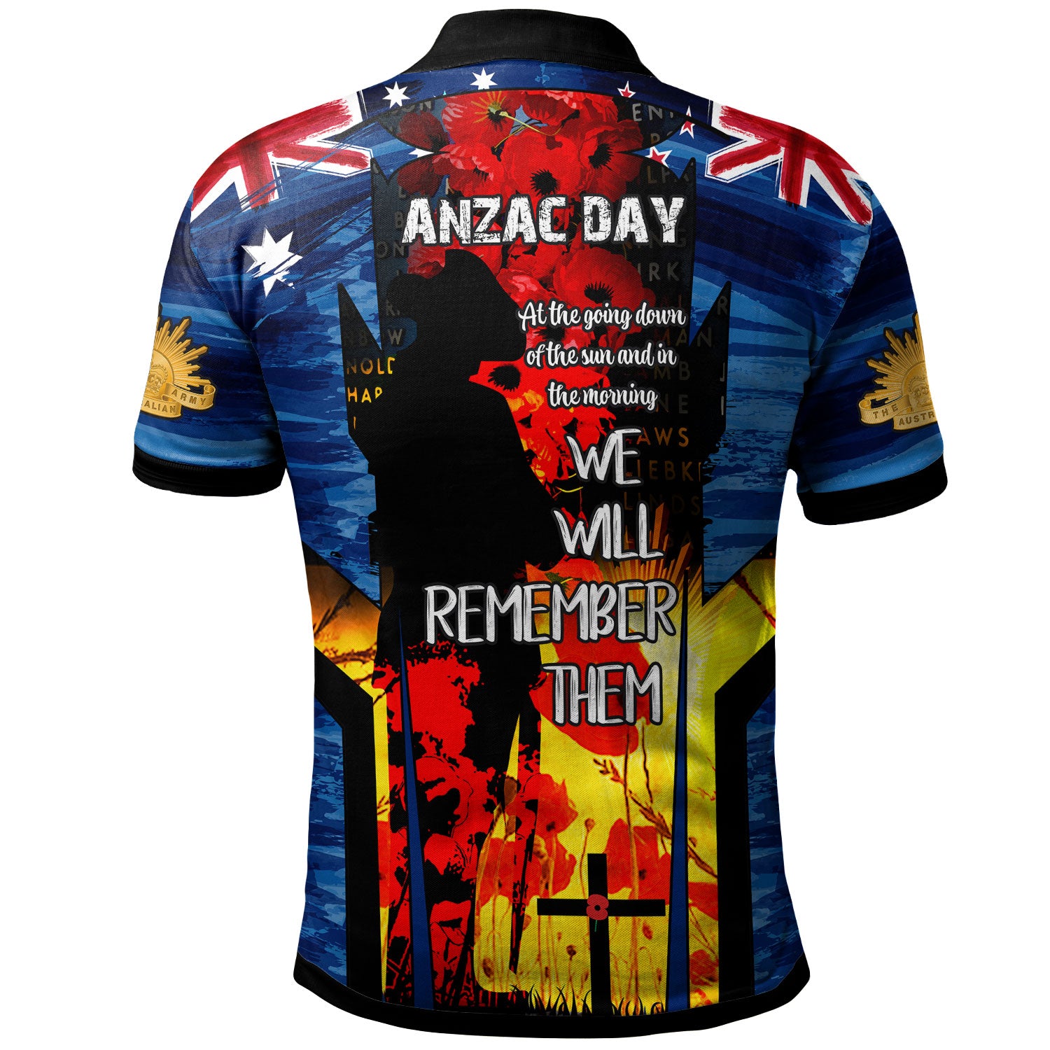 Australia and New Zealand Army Corps Polo Shirt - Commemorated ANZAC Day Lest We Forget Polo Shirt - Vibe Hoodie Shop