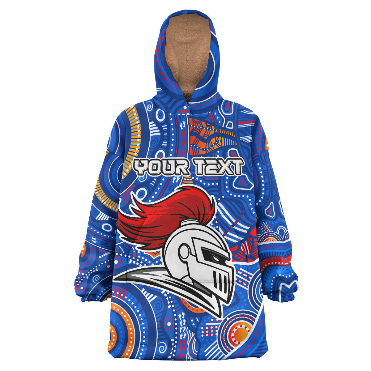 Kinghts Rugby Snug Hoodie - Custom Indigenous Knights Footprint (Blue) Wearable Blanket Hoodie RLT14 - Vibe Hoodie Shop