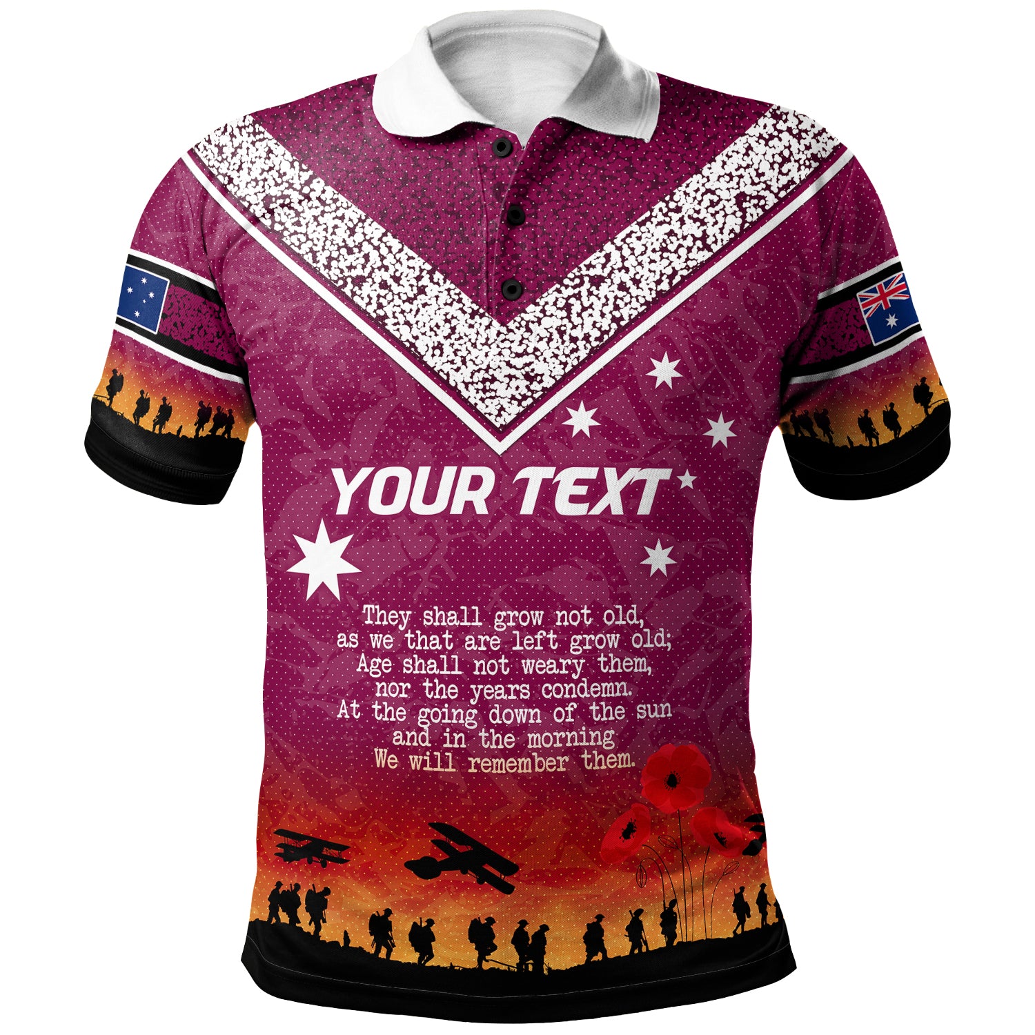 Queensland Polo Shirt - Custom Anzac Day Polo Shirt - Vibe Hoodie Shop