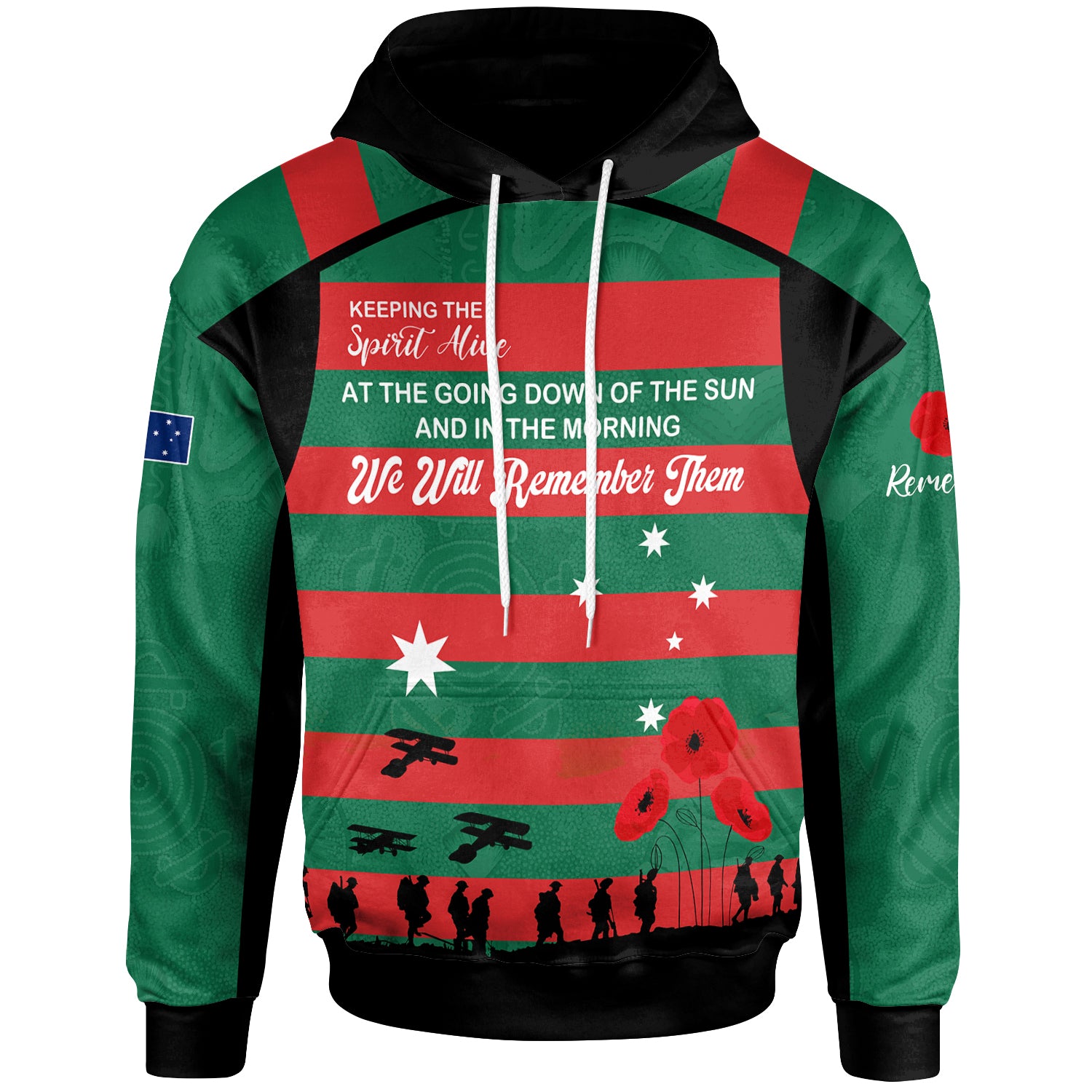 Australia South Sydney Anzac Custom Hoodie - Keeping the Spirit Alive Hoodie - Vibe Hoodie Shop