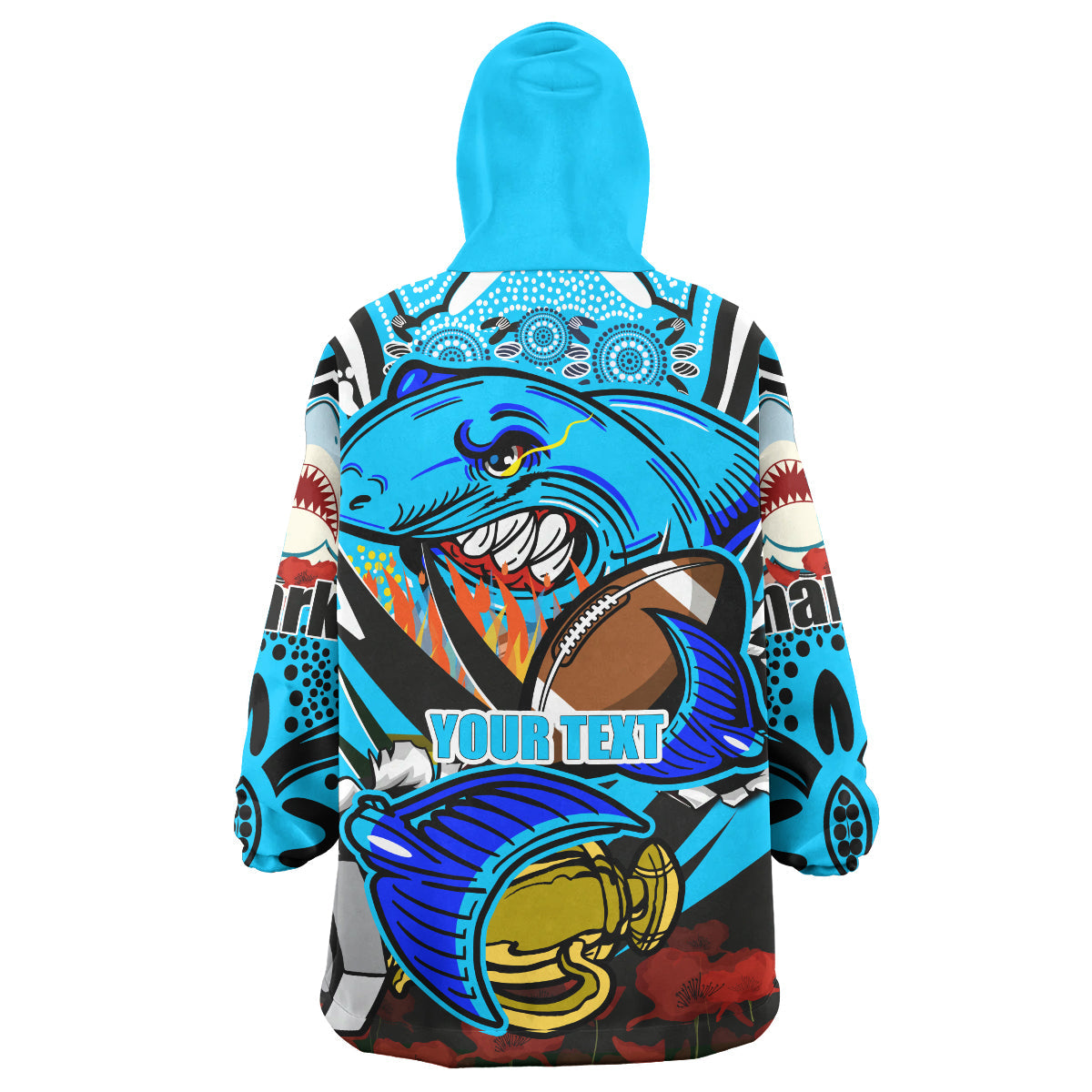 Sharks Premierships Rugby Snug Hoodie - Custom "Go Sharkies!" Champion Claw Scratch Aboriginal Culture Wearable Blanket Hoodie - Vibe Hoodie Shop