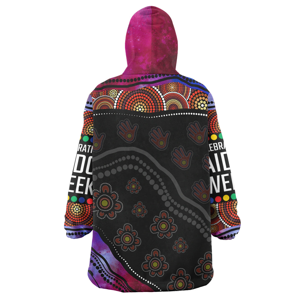 Australia NAIDOC Week 2023 Wearable Blanket Hoodie - Heal Country Indigenous Aboriginal Inspired Wearable Blanket Hoodie - Vibe Hoodie Shop