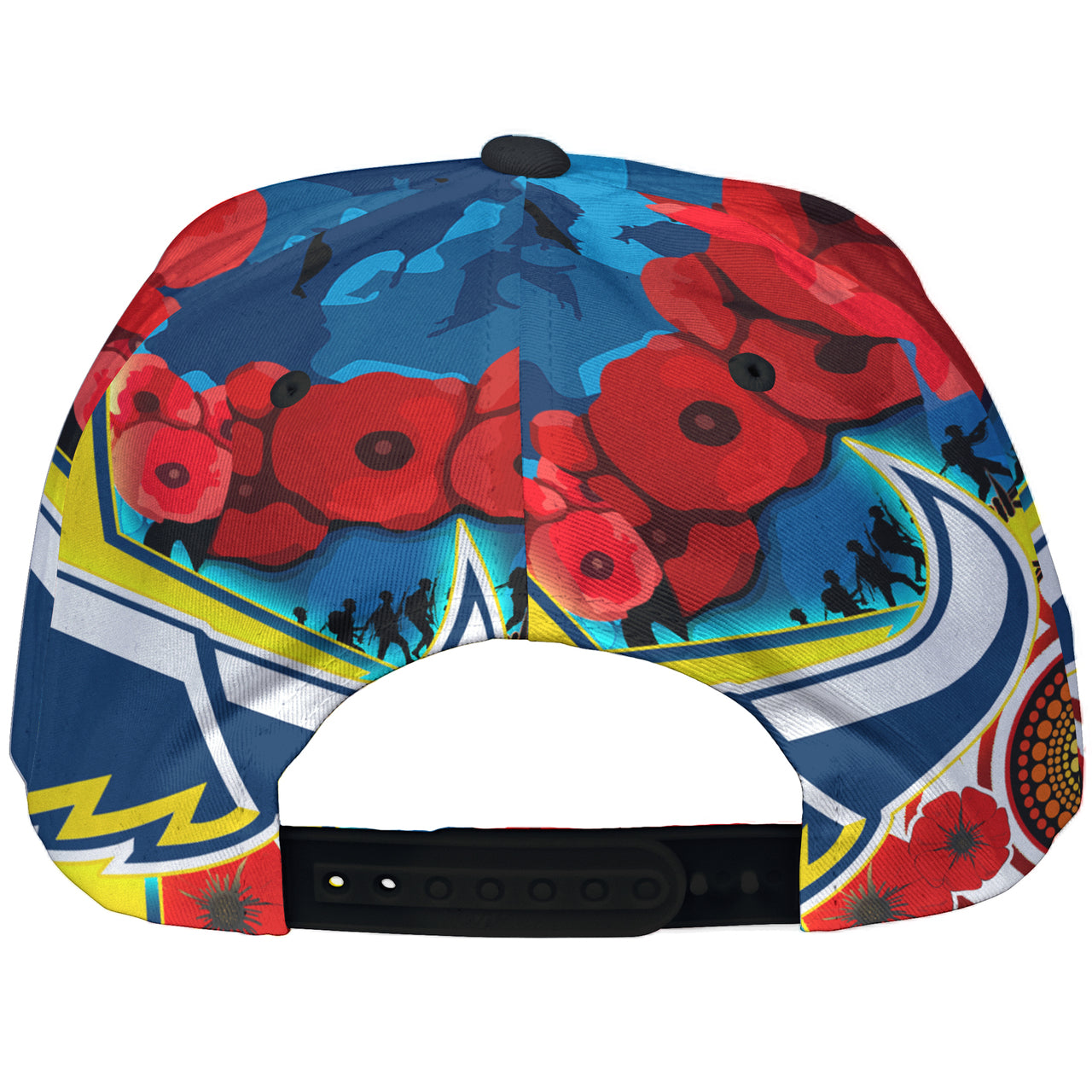 Cowboys ANZAC Day Watercolour Rugby Cap - Custom Remembrance Cowboys With Poppy Flower RLT13 - Vibe Hoodie Shop