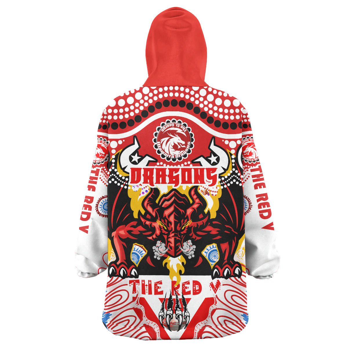 St. George Rugby Snug Hoodie - Custom The RED V With Aboriginal And Torres Strait Islander Culture Wearable Blanket Hoodie - Vibe Hoodie Shop