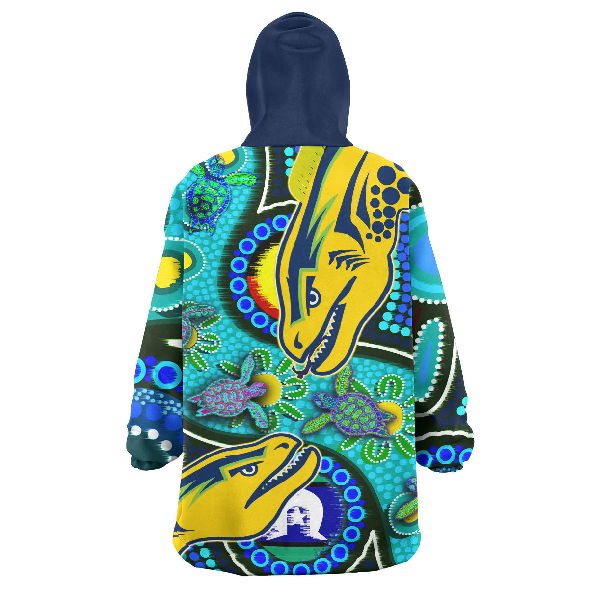 Parramatta Eels Rugby Snug Hoodie - Custom Indigenous Parramatta Eels With Aboriginal and Torres Strait Islander Flag Wearable Blanket Hoodie RLT14 - Vibe Hoodie Shop