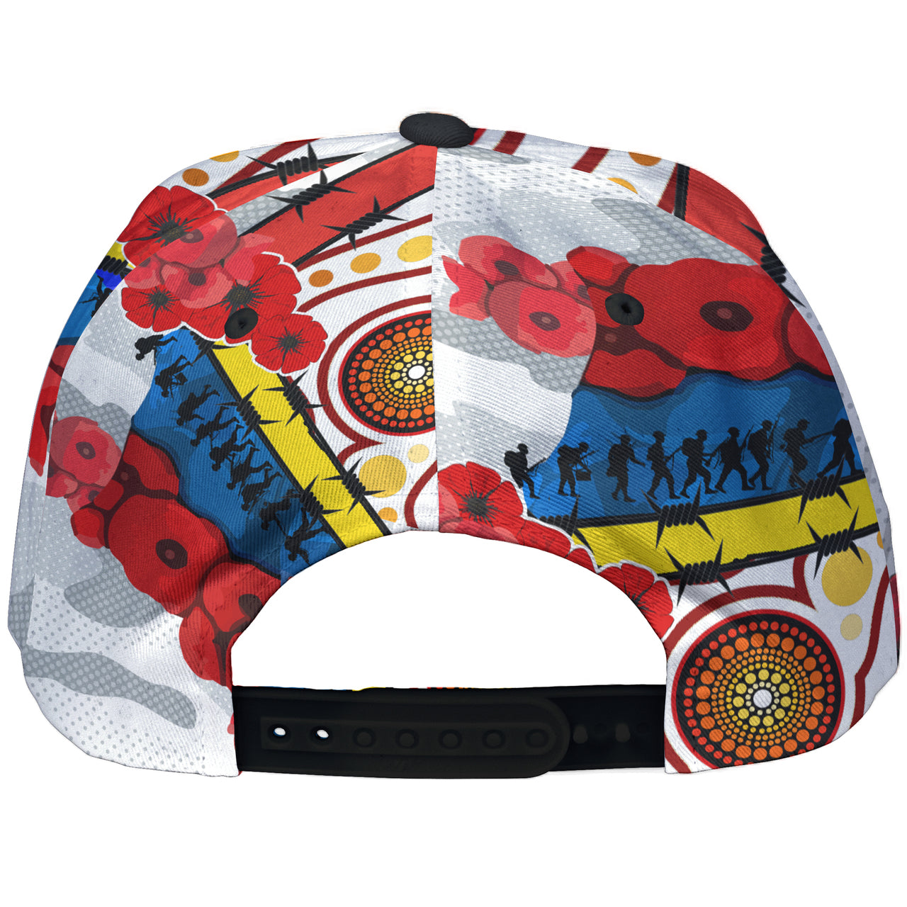 St. George Rugby ANZAC Day Watercolour Custom Cap - Remembrance Dragons With Poppy Flower RLT13 - Vibe Hoodie Shop