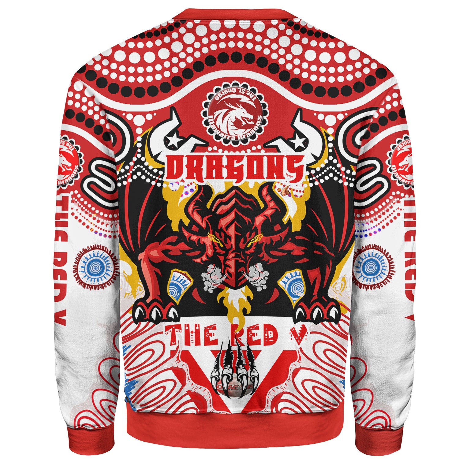 St. George Rugby Indigenous Sweatshirt - Custom The RED V With Aboriginal And Torres Strait Islander Culture Sweatshirt - Vibe Hoodie Shop