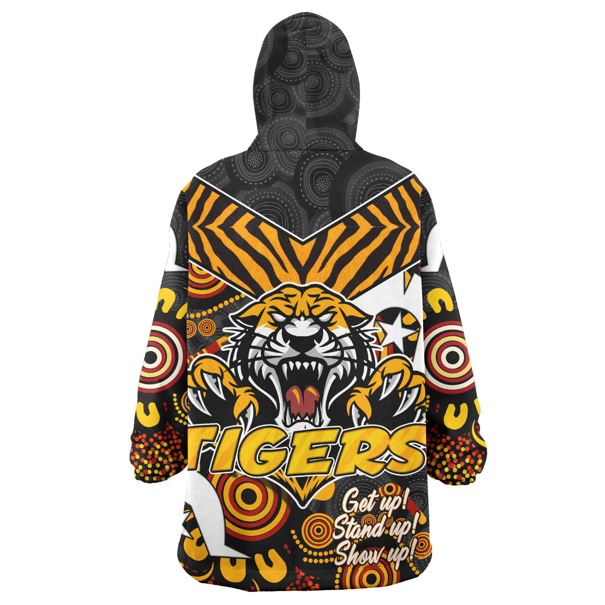 Tigers Rugby Snug Hoodie - Custom Tiger Rugby Aboriginal Pattern Naidoc Week Snug Hoodie RLT14 - Vibe Hoodie Shop
