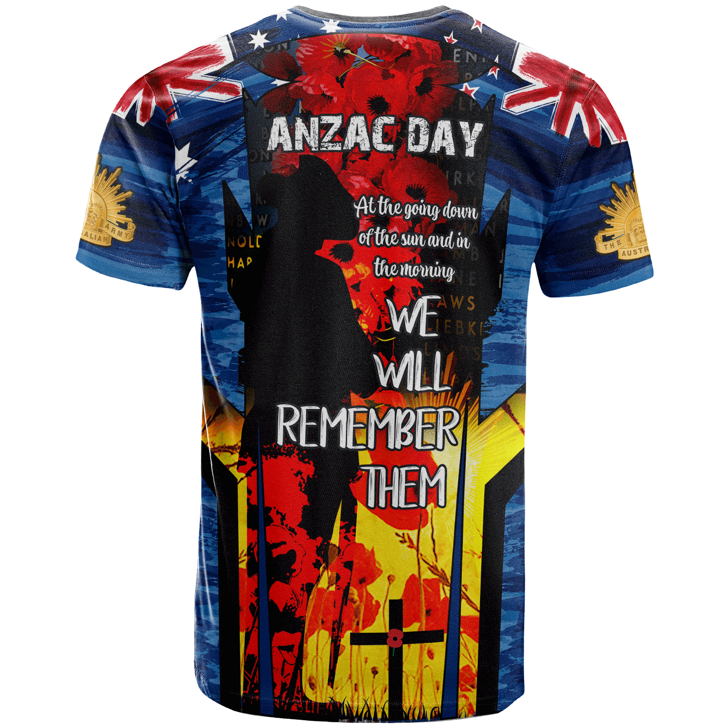 Australia and New Zealand Army Corps T-shirt - Commemorated ANZAC Day Lest We Forget T-shirt - Vibe Hoodie Shop