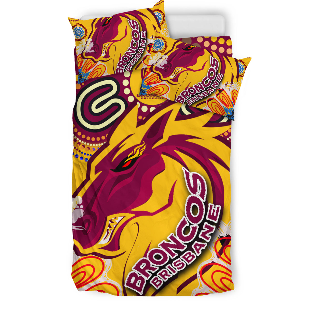 Broncos 2022 Rugby Custom Aboriginal Bedding Set - Indigenous Super Broncos RLT13 - Vibe Hoodie Shop