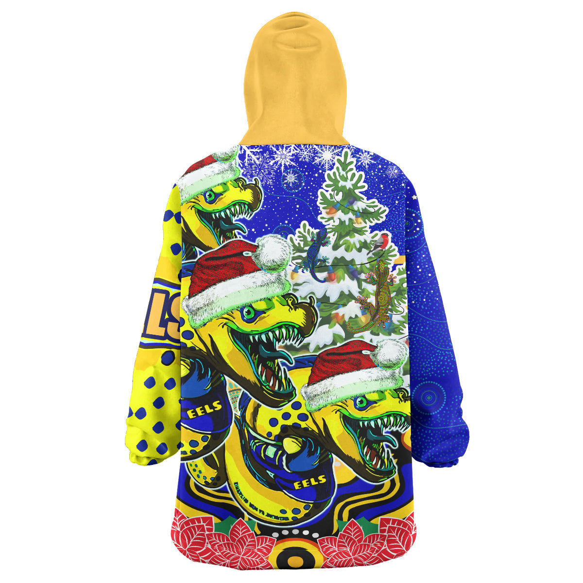 Parramatta Eels Rugby Christmas Snug Hoodie - Custom Christmas Super Eels Squad Indigenous Wearable Blanket Hoodie - Vibe Hoodie Shop