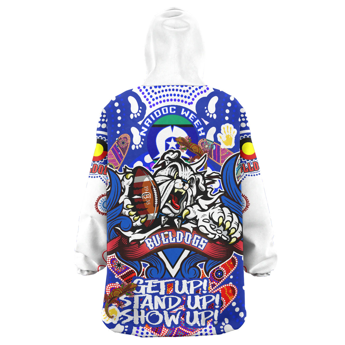 Bulldogs Rugby NAIDOC Week Snug Hoodie - Super Angry Bulldogs Naidoc Week Celebrations Wearable Blanket Hoodie RLT14 - Vibe Hoodie Shop