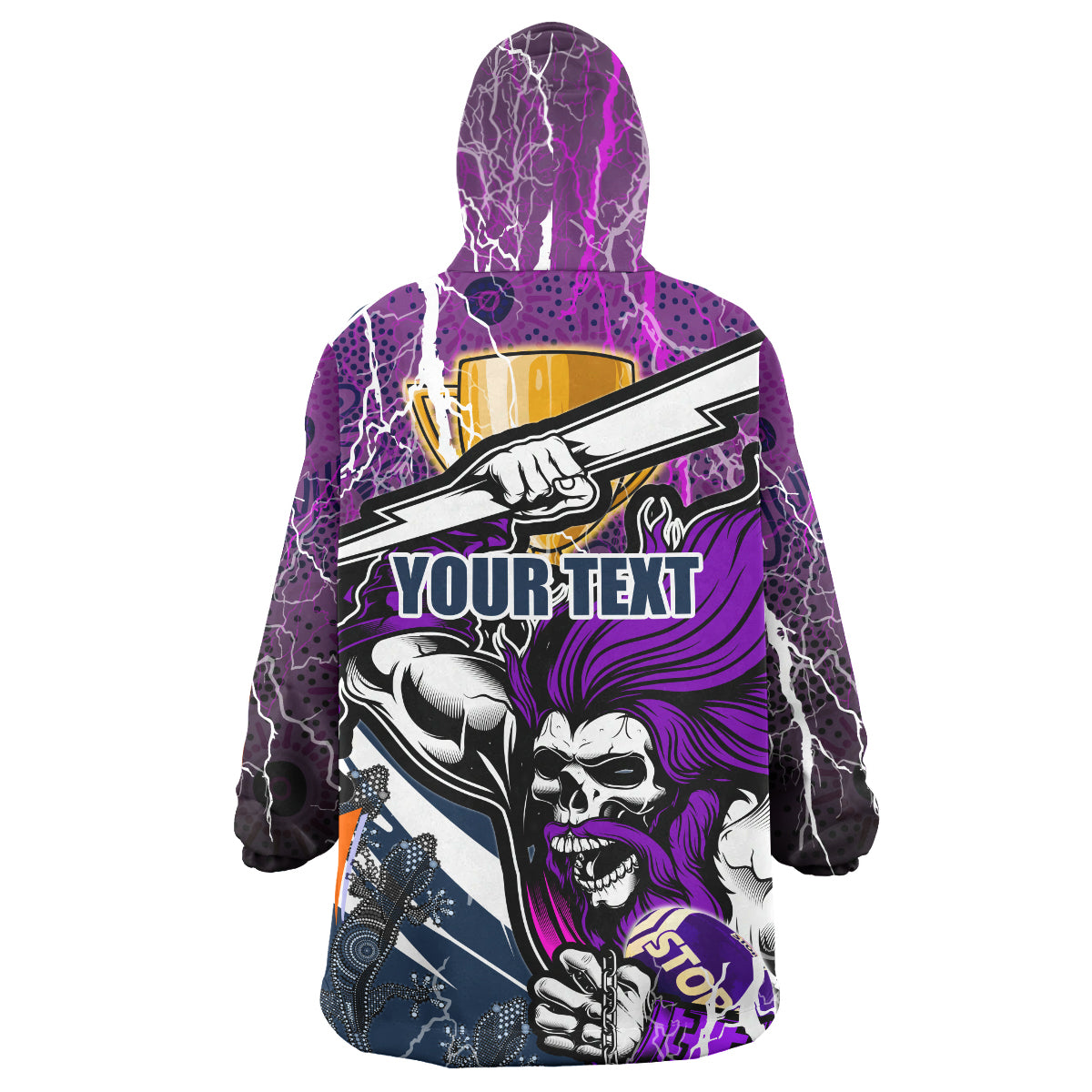 Storm Premierships Rugby Snug Hoodie - Custom "Road To Final" Melbourne Storm Thunder Ghost Aboriginal Culture Wearable Blanket Hoodie - Vibe Hoodie Shop