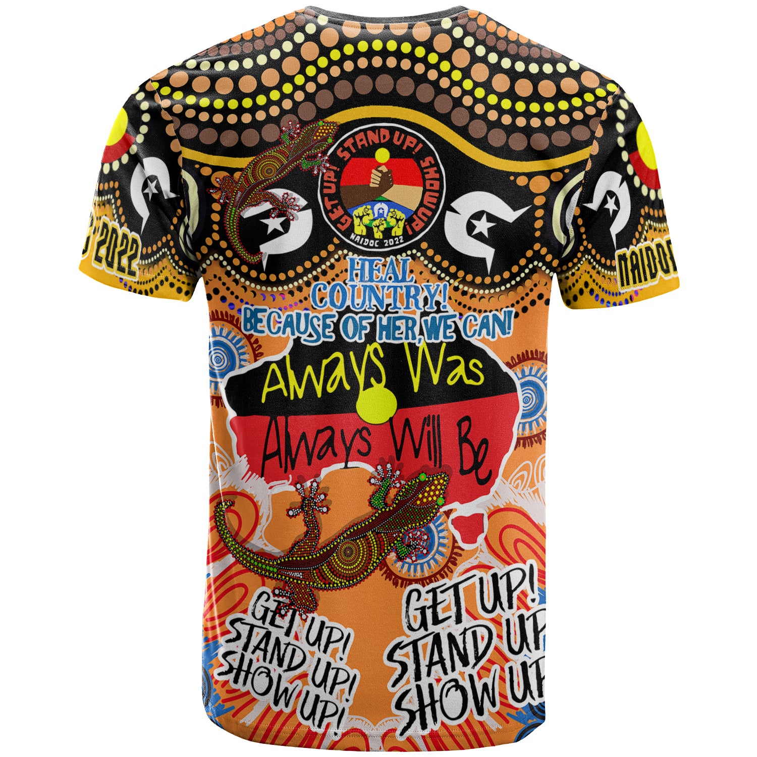Australia NAIDOC Week 2023 Custom T-shirt - NAIDOC Week 2023 Timeline With Aboriginal Inspired Dot Art Painting And Aussie Gecko - Vibe Hoodie Shop