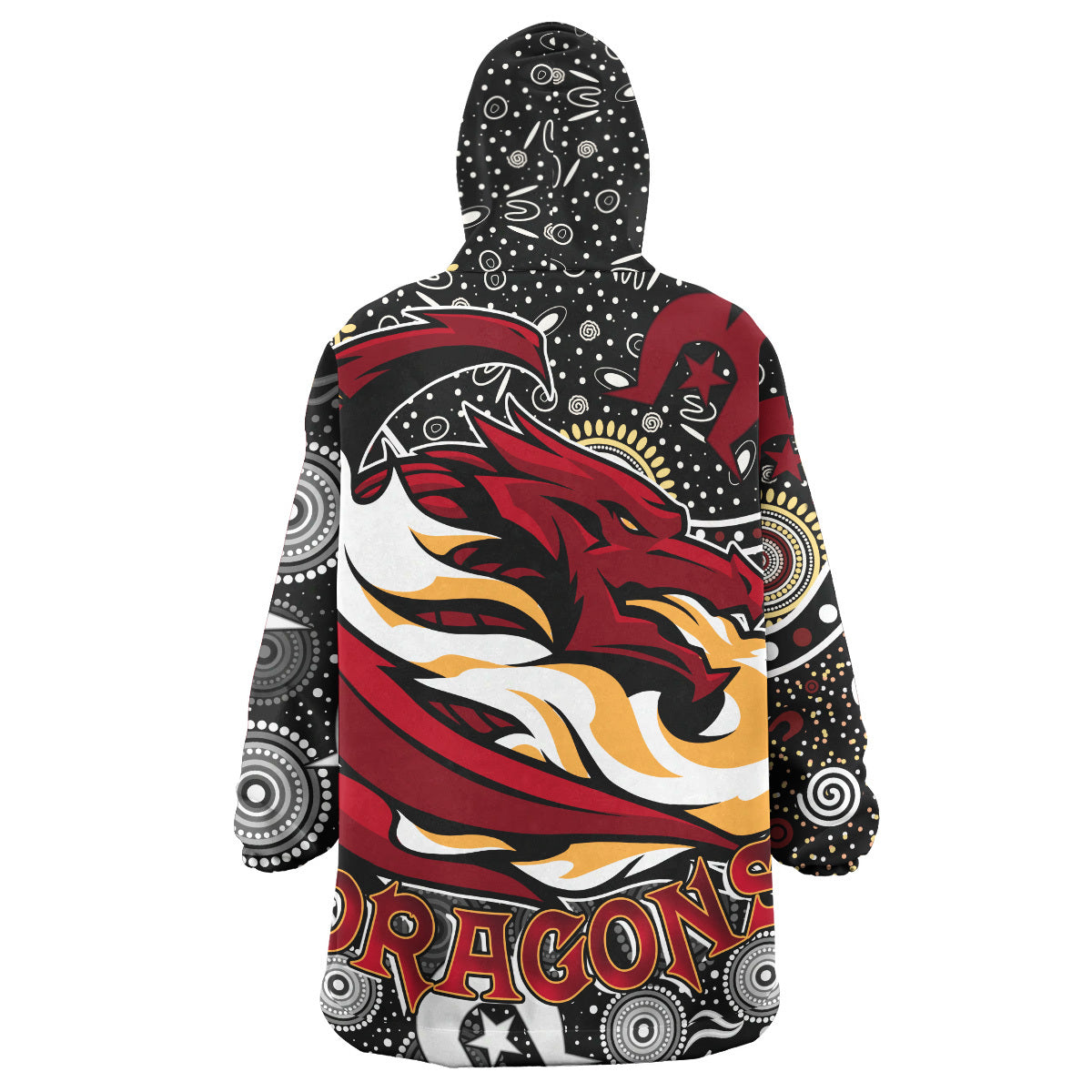St.George Rugby Snug Hoodie - Custom Dragons Rugby Aboriginal Pattern Naidoc Week Snug Hoodie RLT14 - Vibe Hoodie Shop