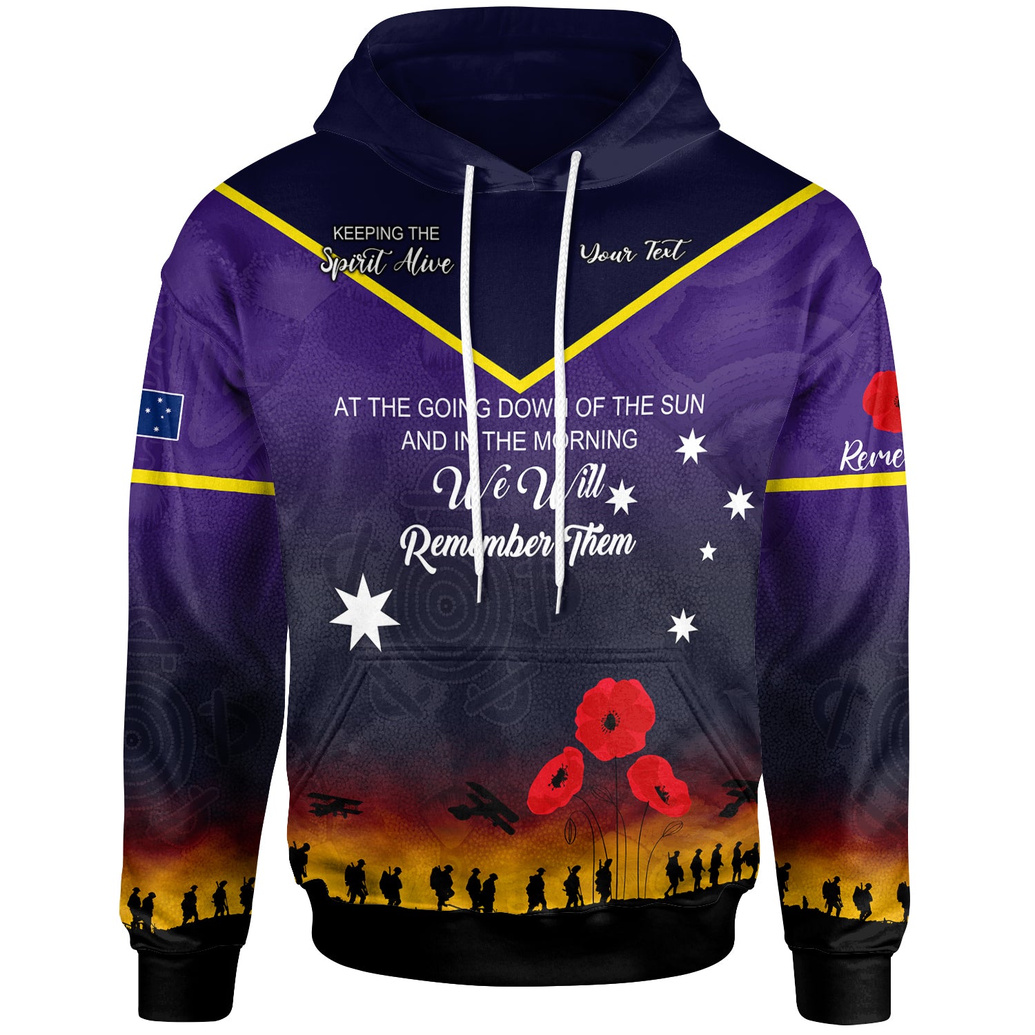 Australia Melbourne Anzac Custom Hoodie - Keeping the Spirit Alive Hoodie - Vibe Hoodie Shop