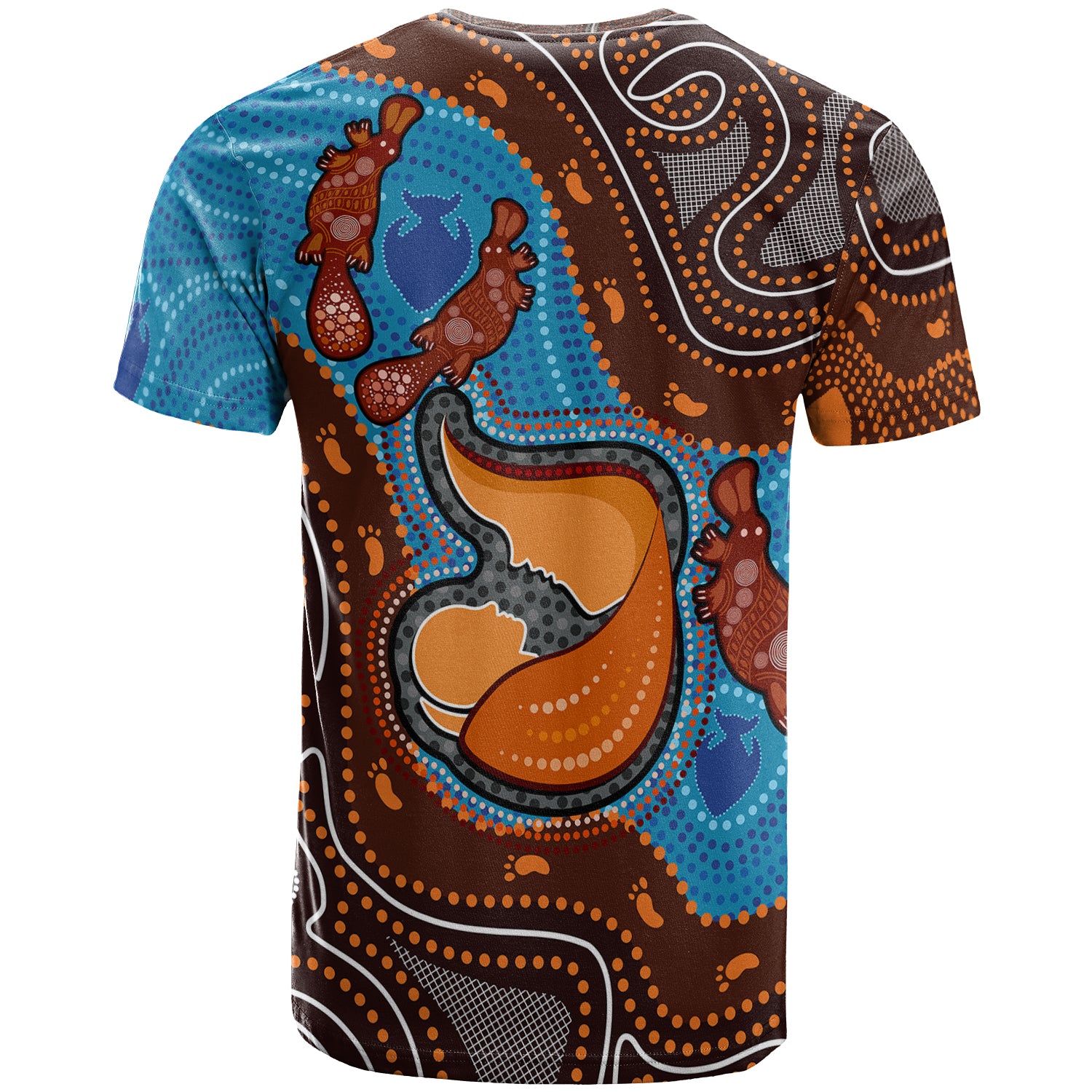 Australia Custom T-Shirt - Aboriginal Inspired Mother And Son Platypus Art Land And River Concept T-shirt - Vibe Hoodie Shop