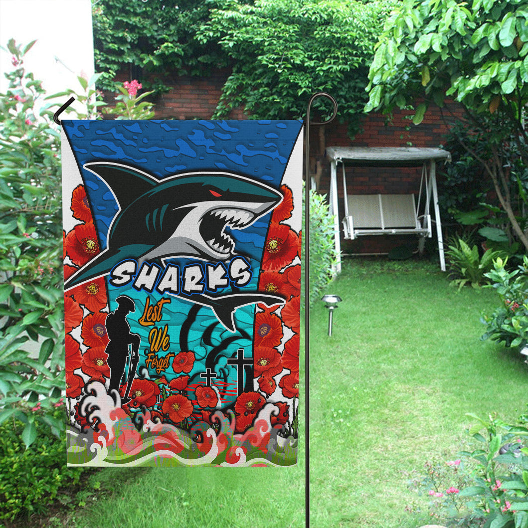 Sharks Rugby Flag - Sharks Lest We Forget And Poppies Flag - Vibe Hoodie Shop