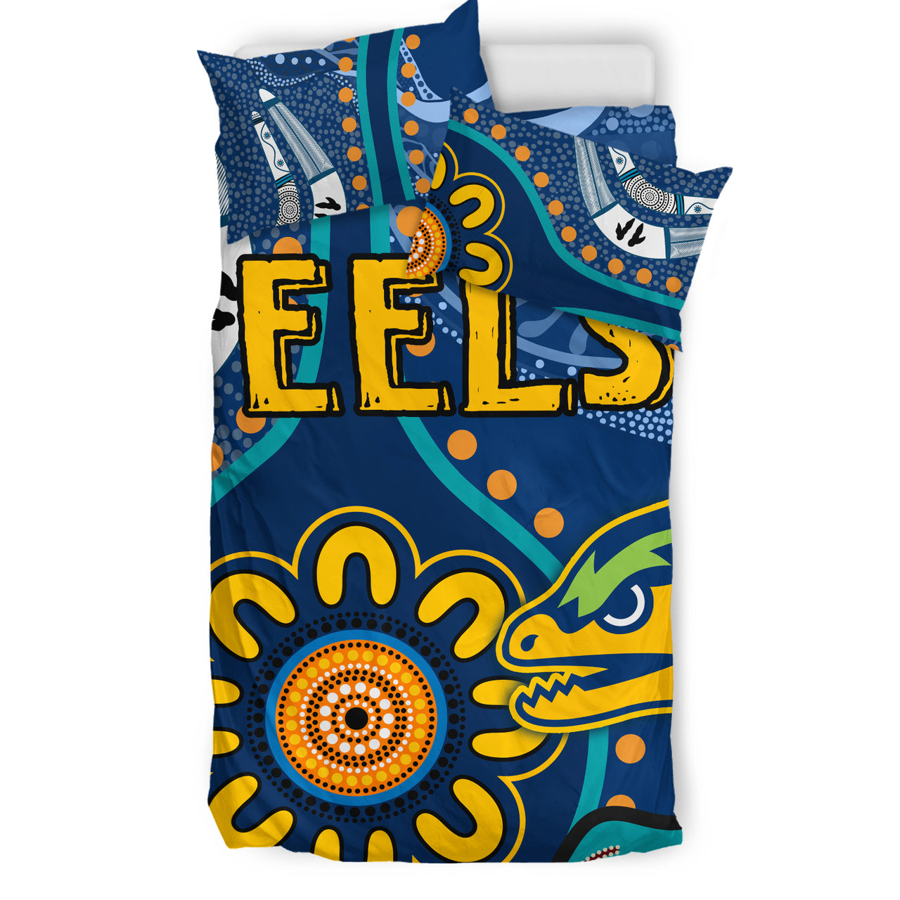 Eels Rugby Bedding Set - Custom Indigenous Eels Bedding Set RLT13 - Vibe Hoodie Shop