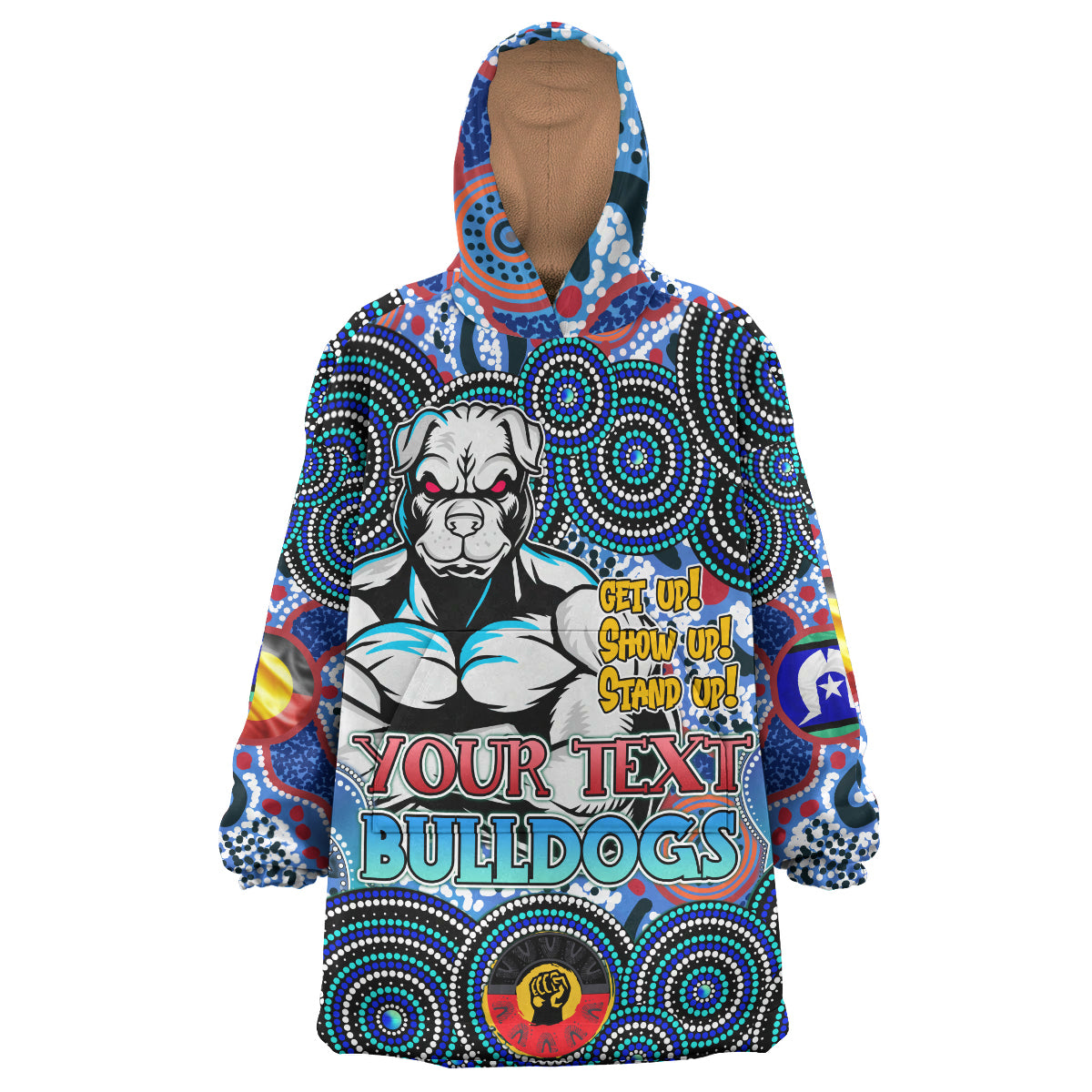 Bulldogs Rugby Snug Hoodie - Custom Naidoc Week Super Bulldogs Wearable Blanket Hoodie RLT14 - Vibe Hoodie Shop