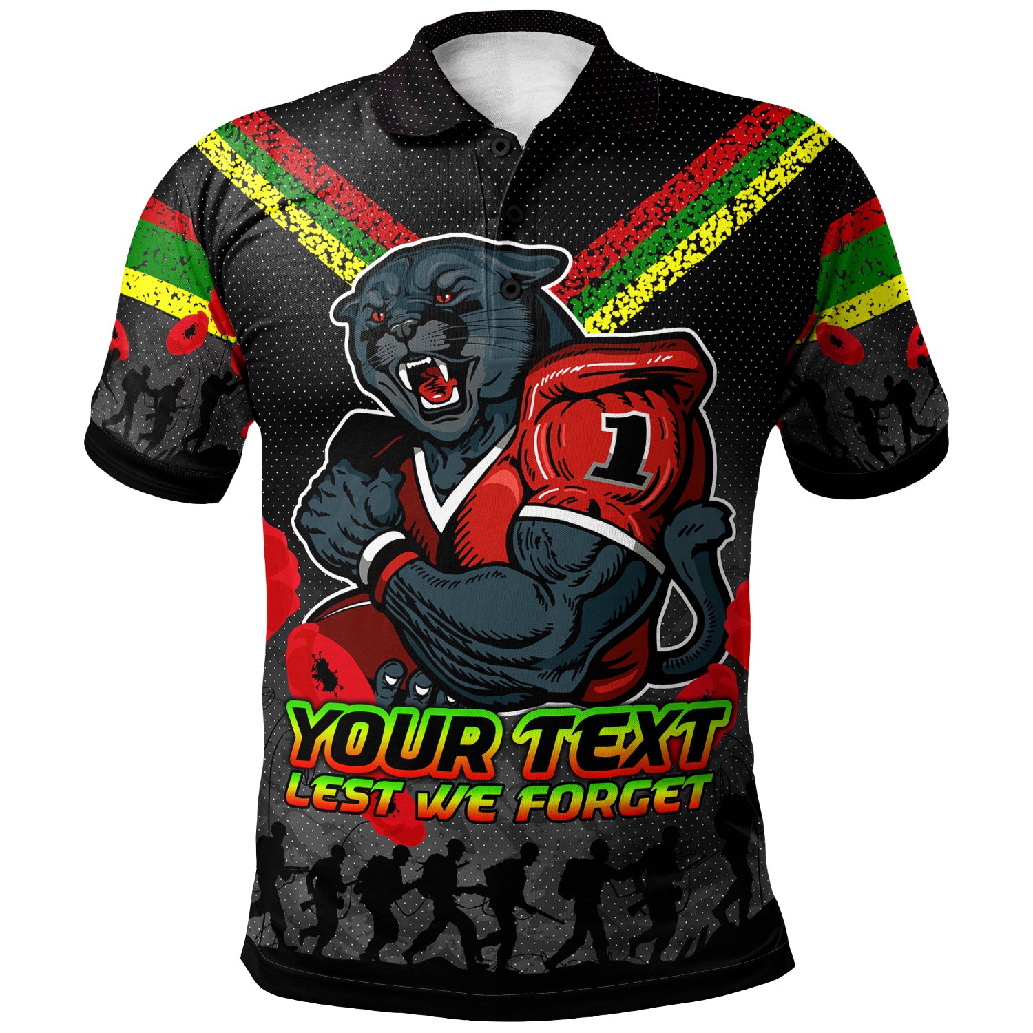 Australia Penrith Anzac Polo Shirt - Custom Lest We Forget Polo Shirt - Vibe Hoodie Shop